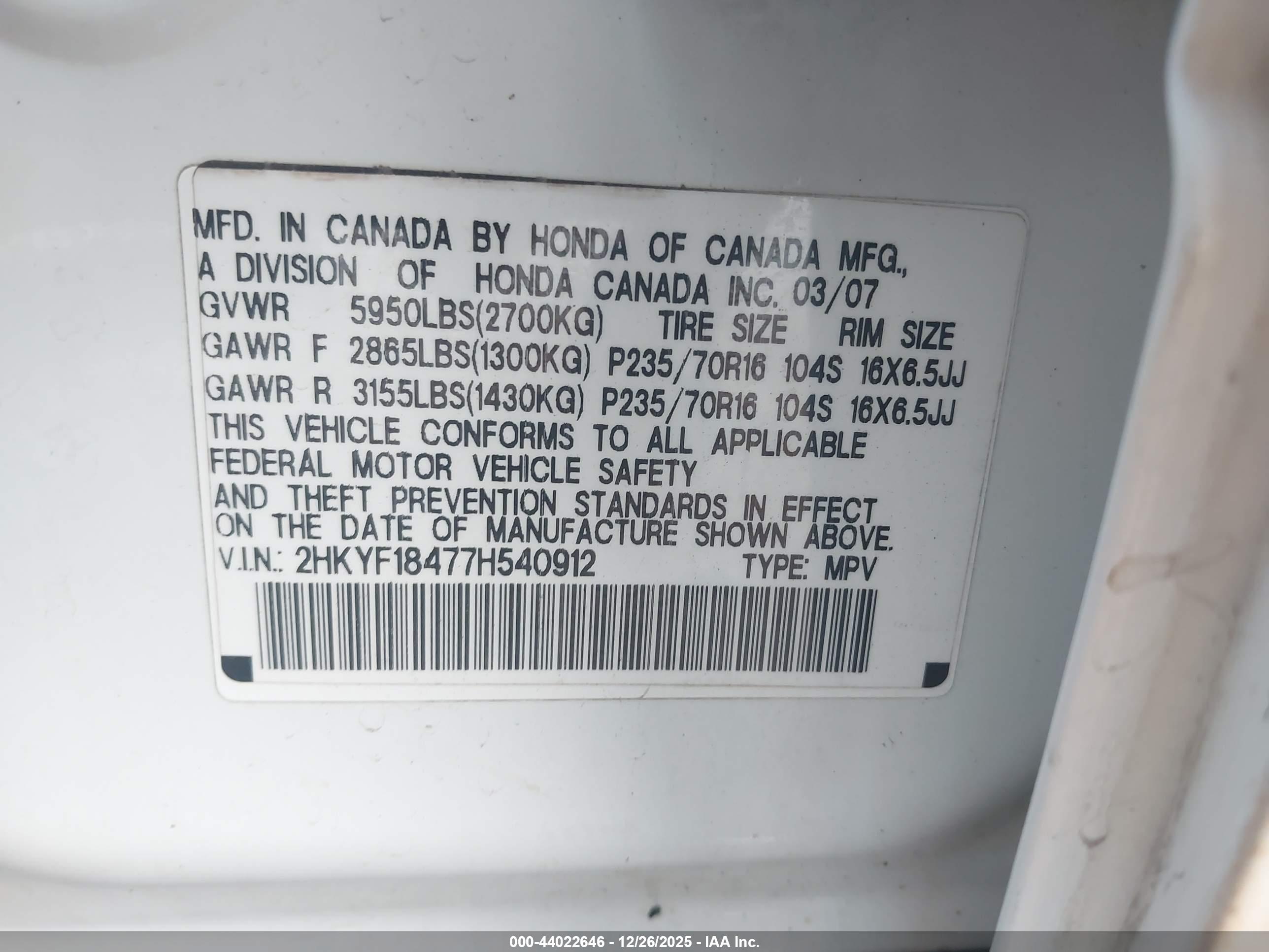 HONDA PILOT image 9