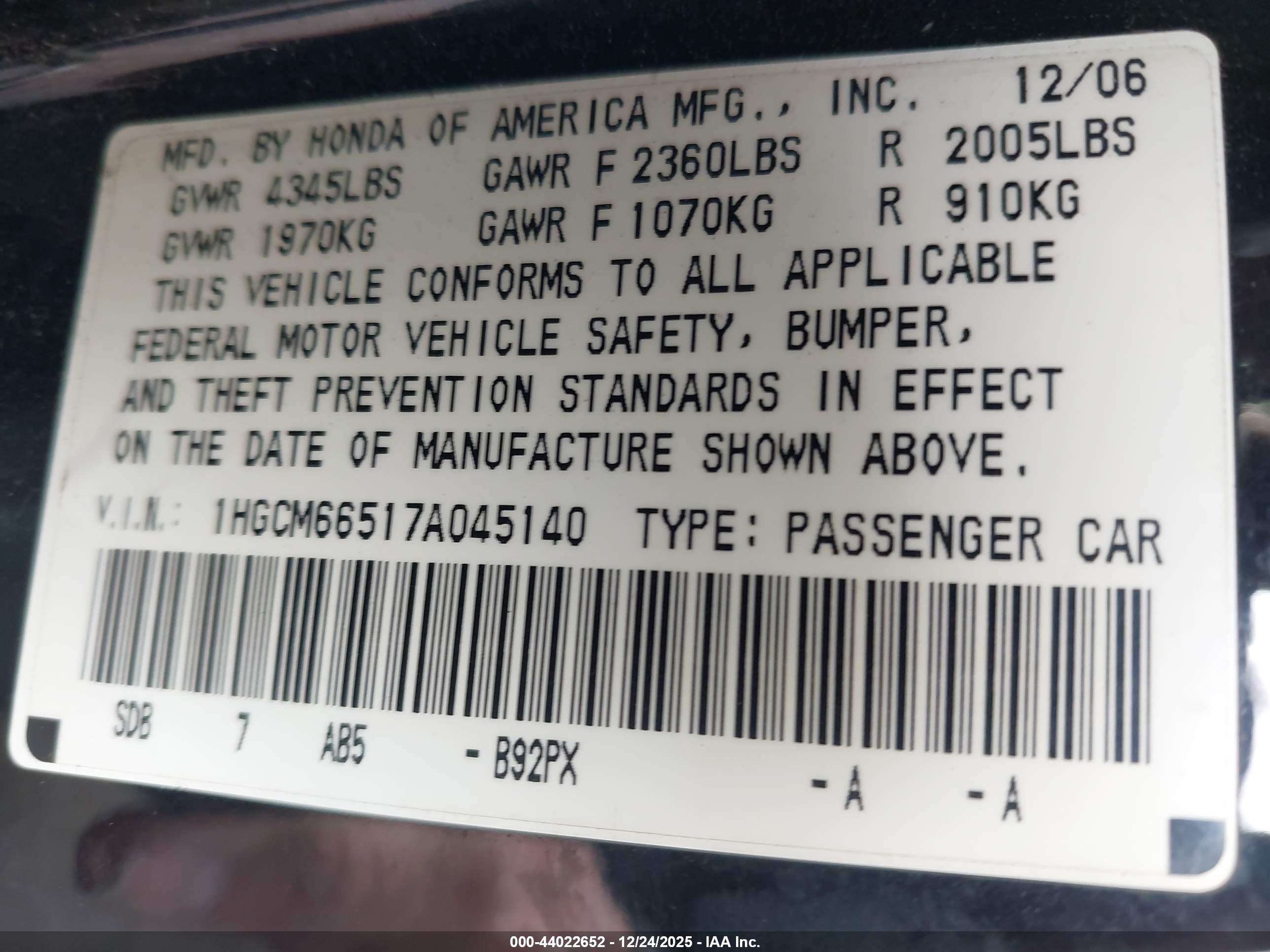 HONDA ACCORD image 9