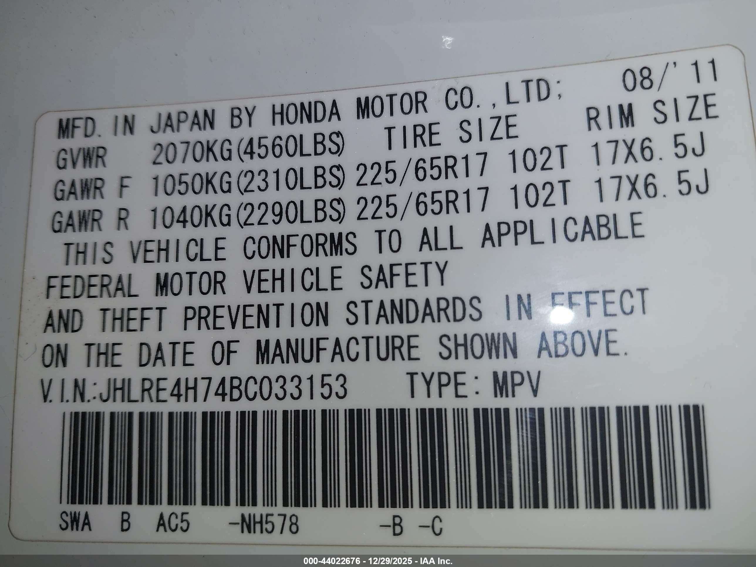 HONDA CR-V image 9