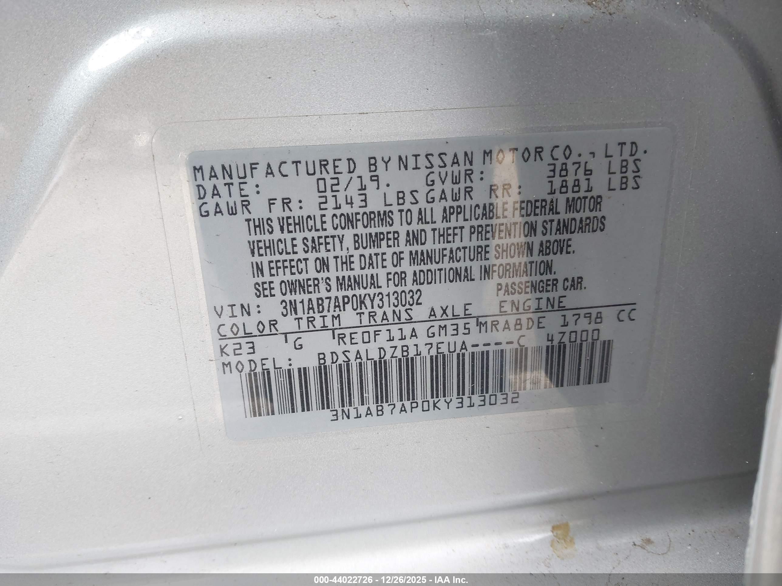 NISSAN SENTRA image 9