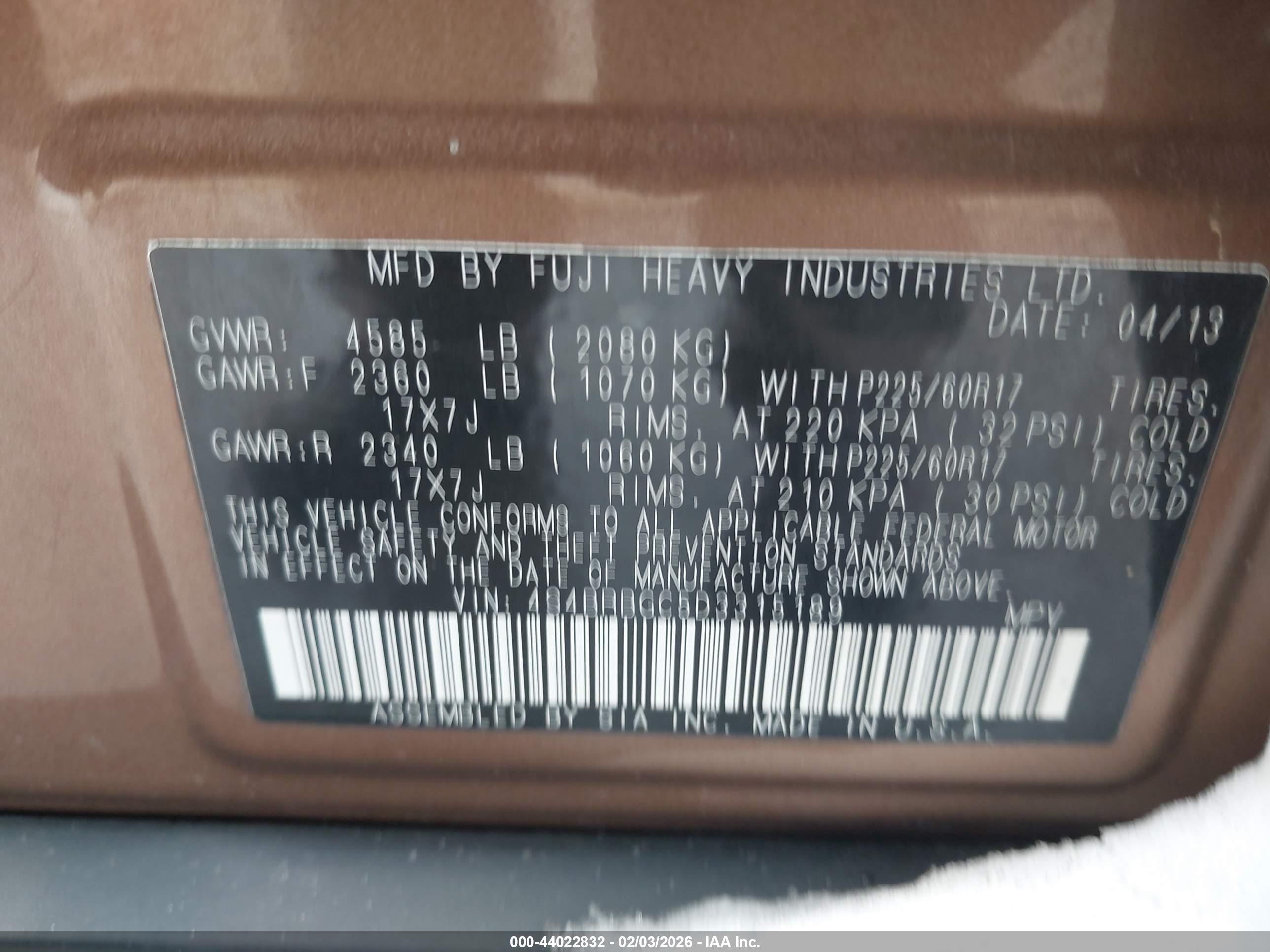 SUBARU OUTBACK image 9
