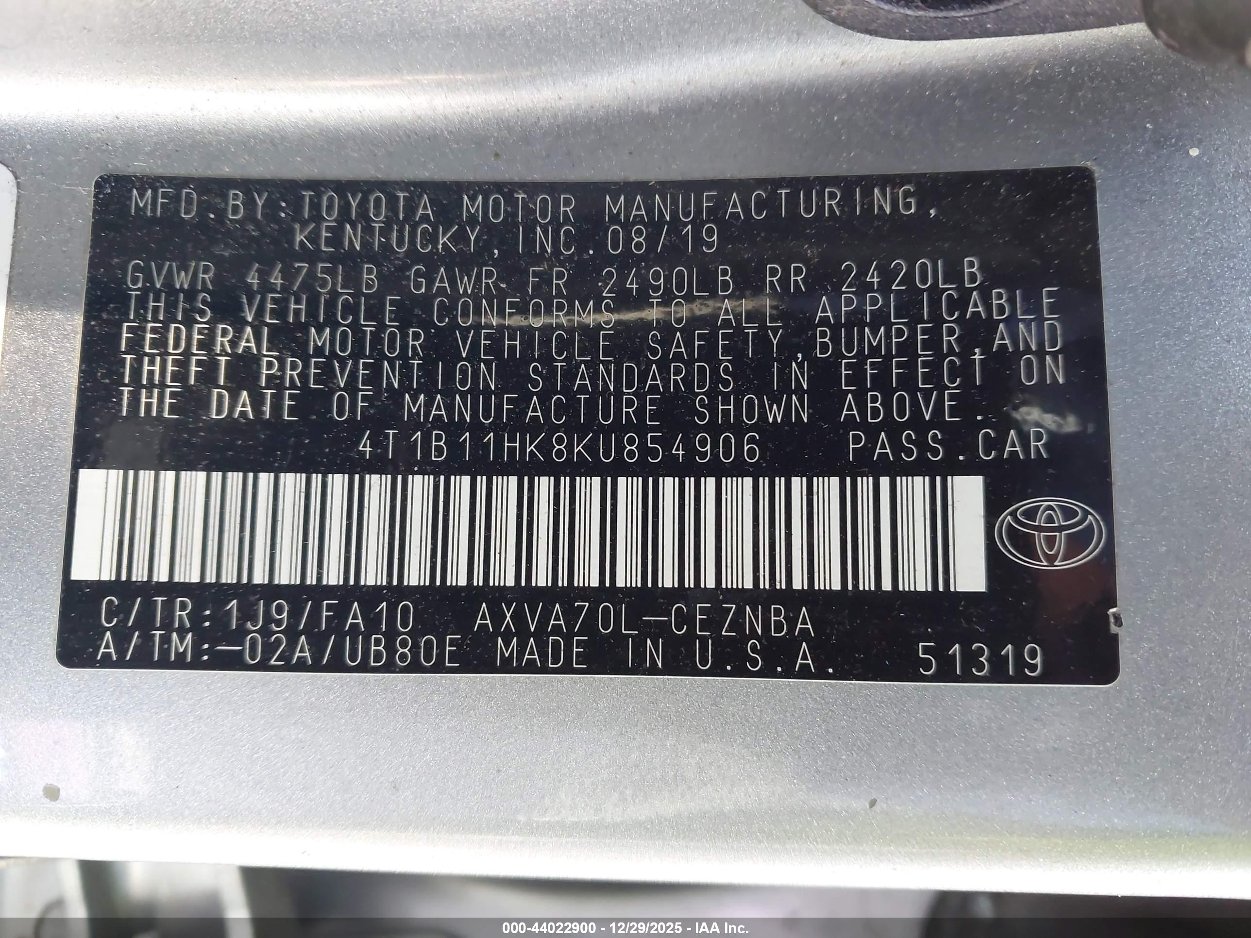 TOYOTA CAMRY image 9