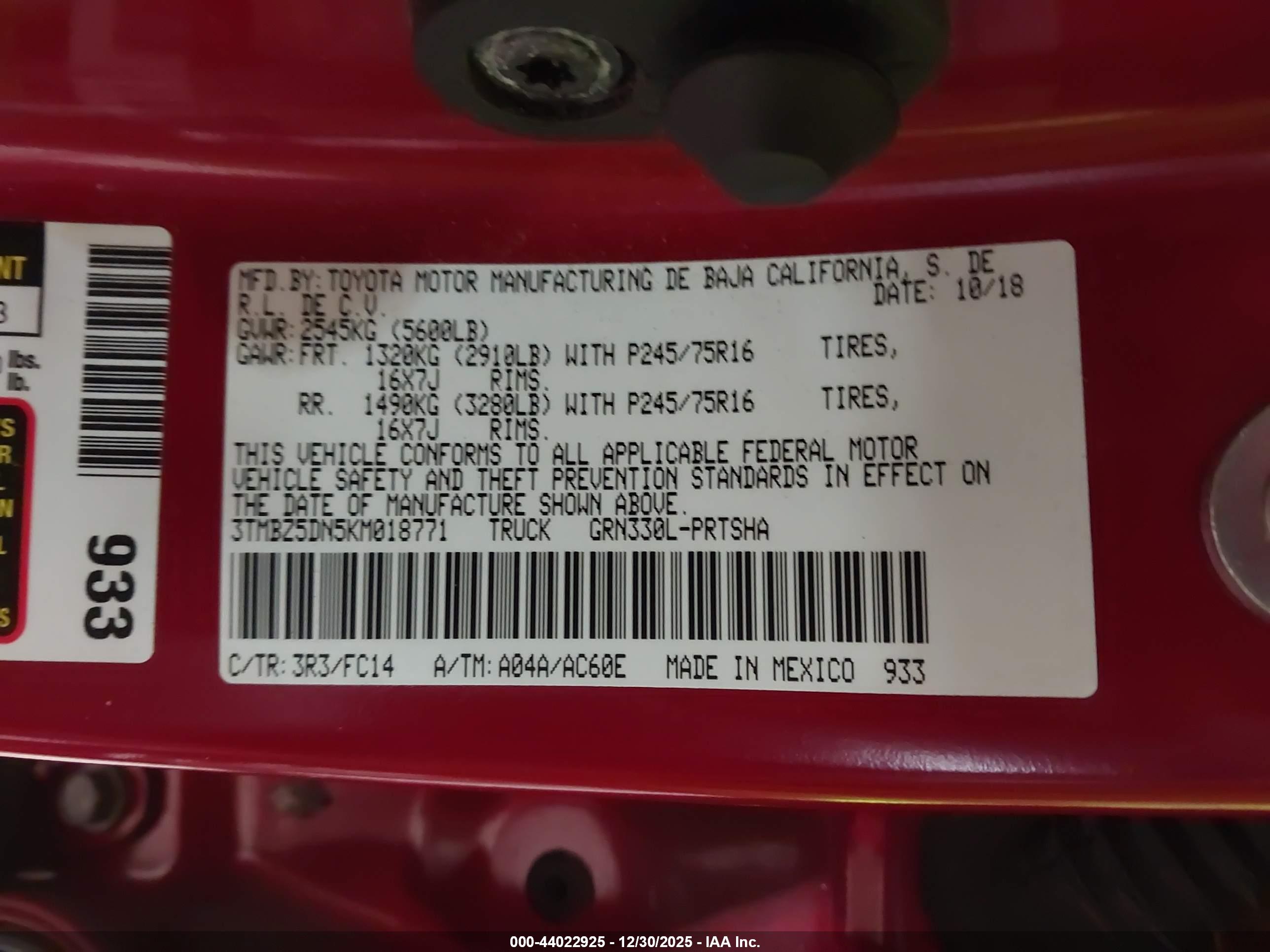 TOYOTA TACOMA image 9