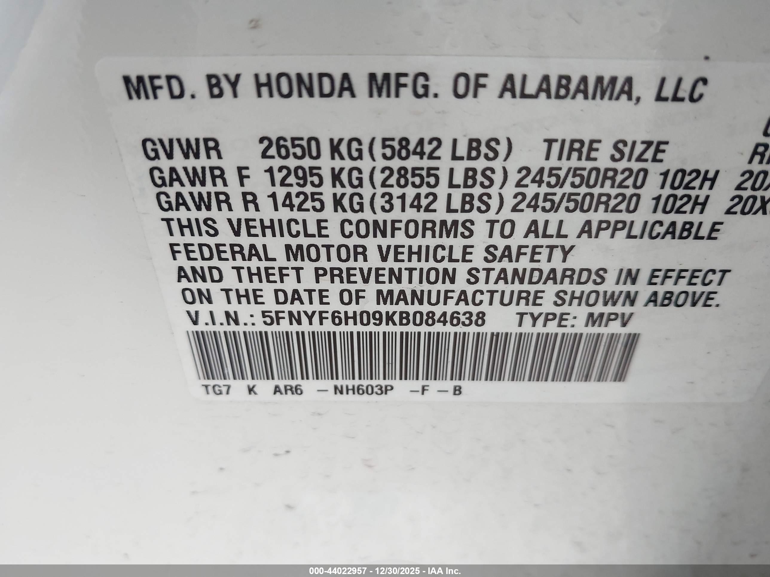 HONDA PILOT image 9