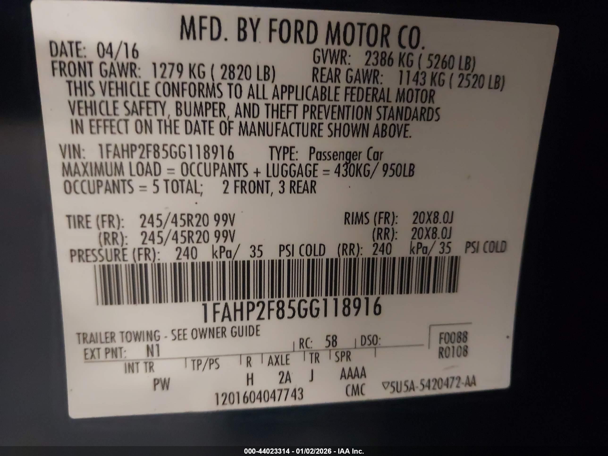 FORD TAURUS image 9