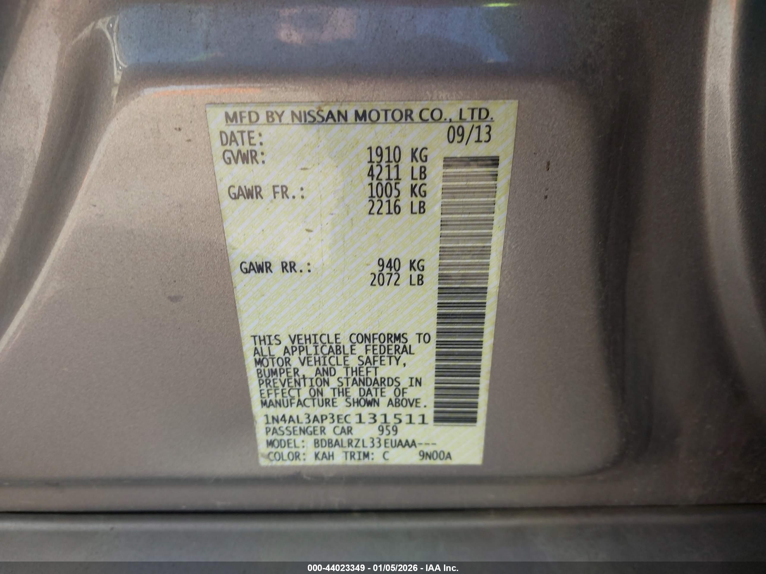 NISSAN ALTIMA image 9