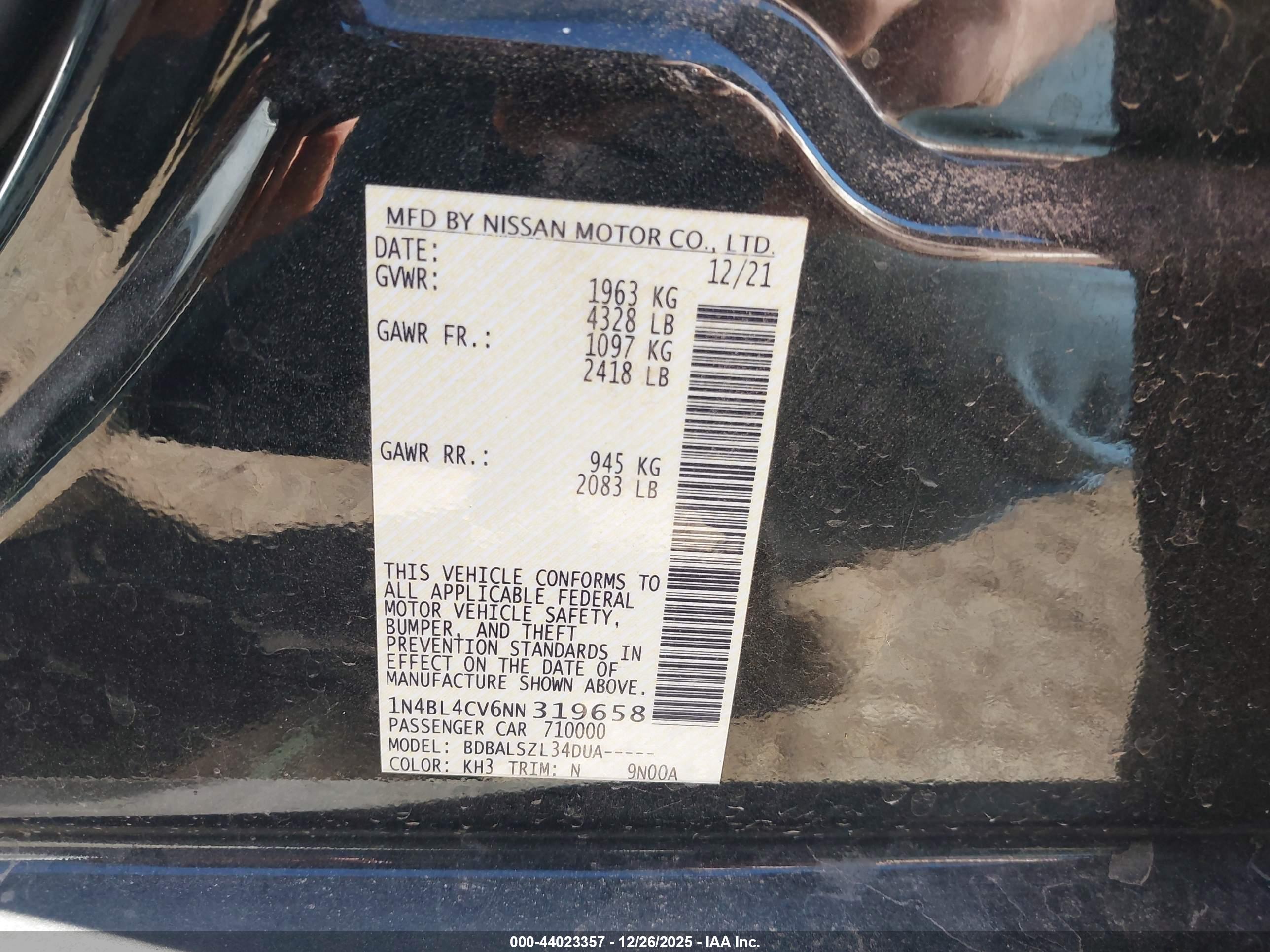 NISSAN ALTIMA image 9
