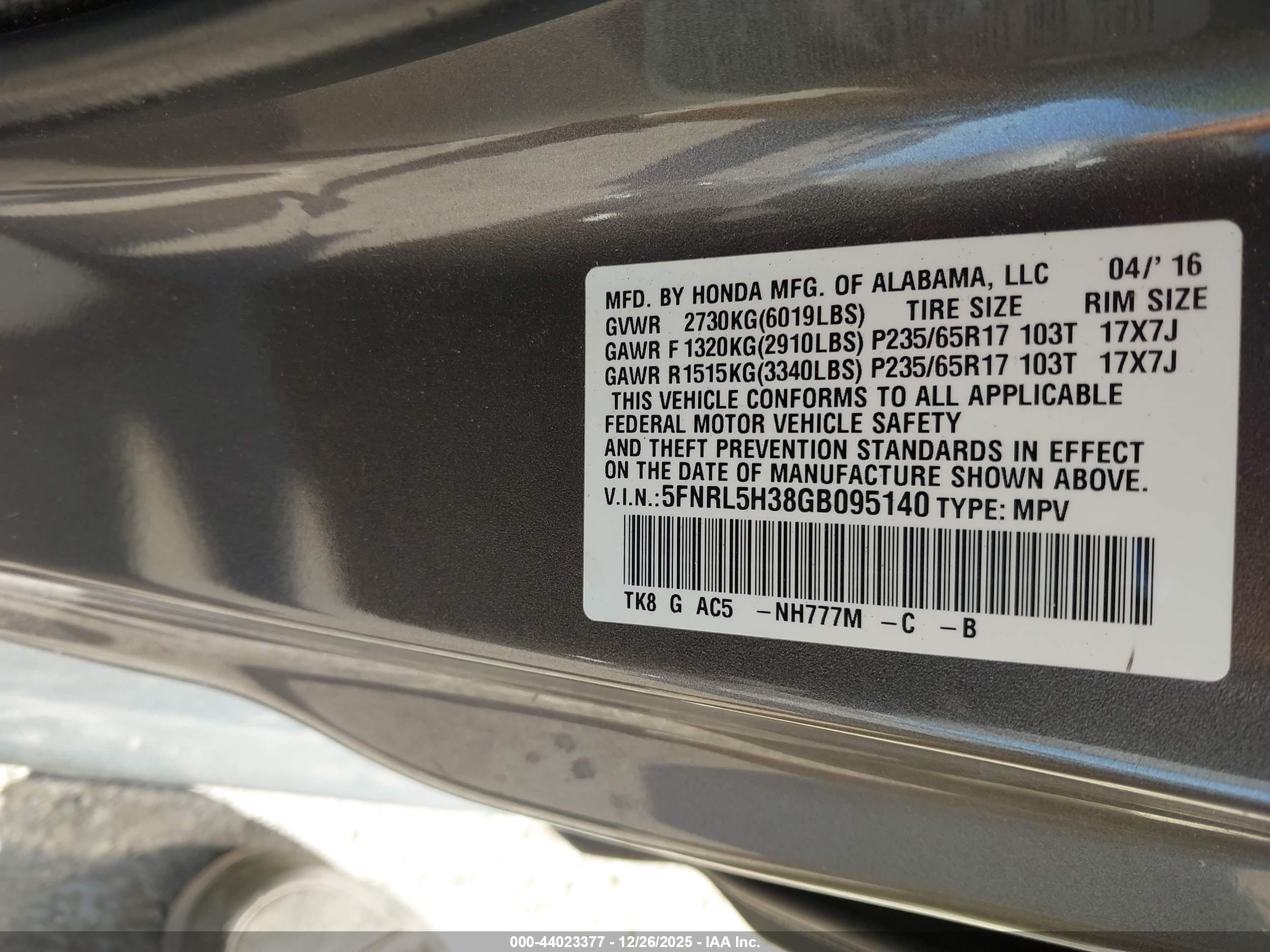 HONDA ODYSSEY image 9