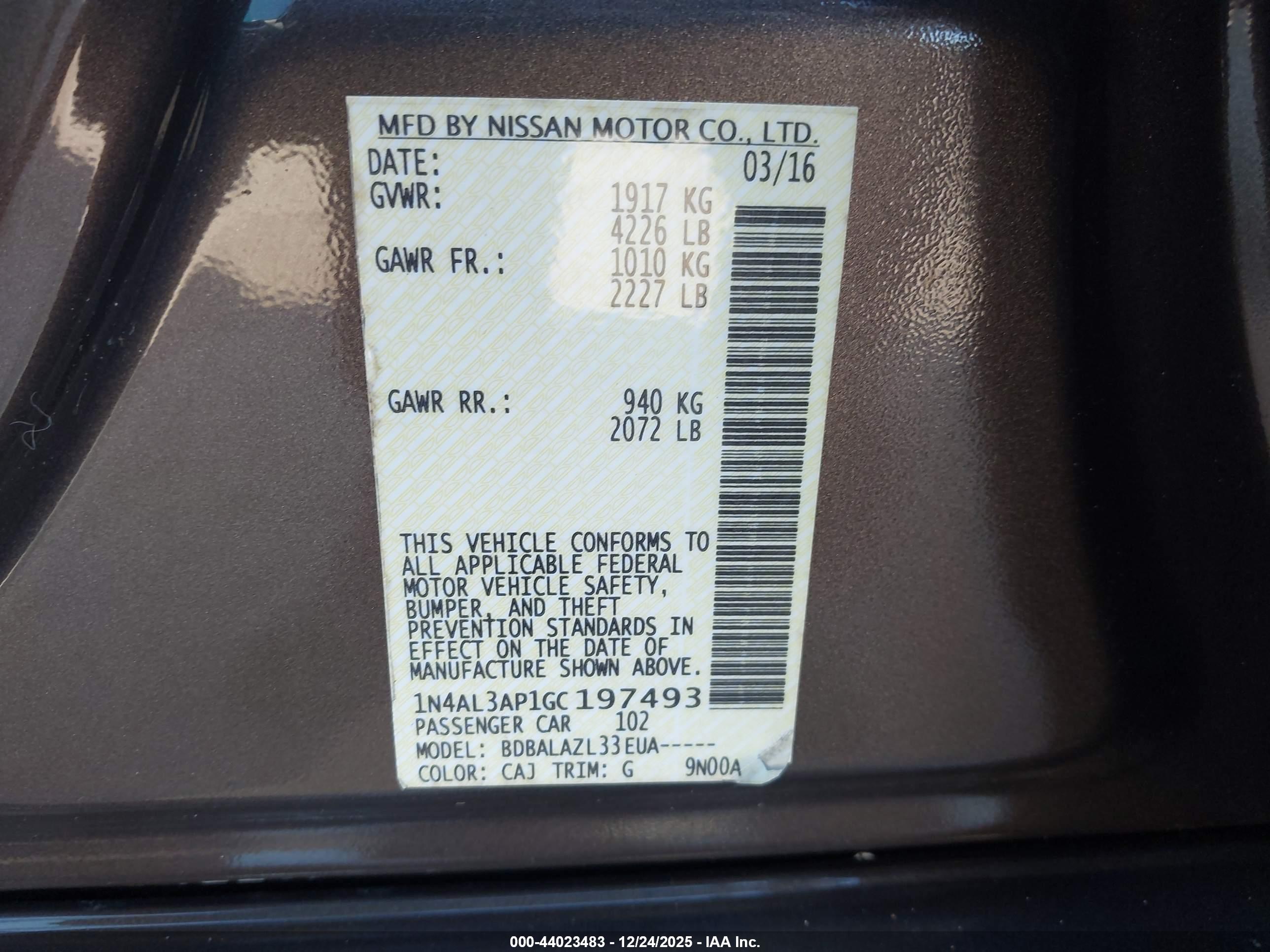 NISSAN ALTIMA image 9