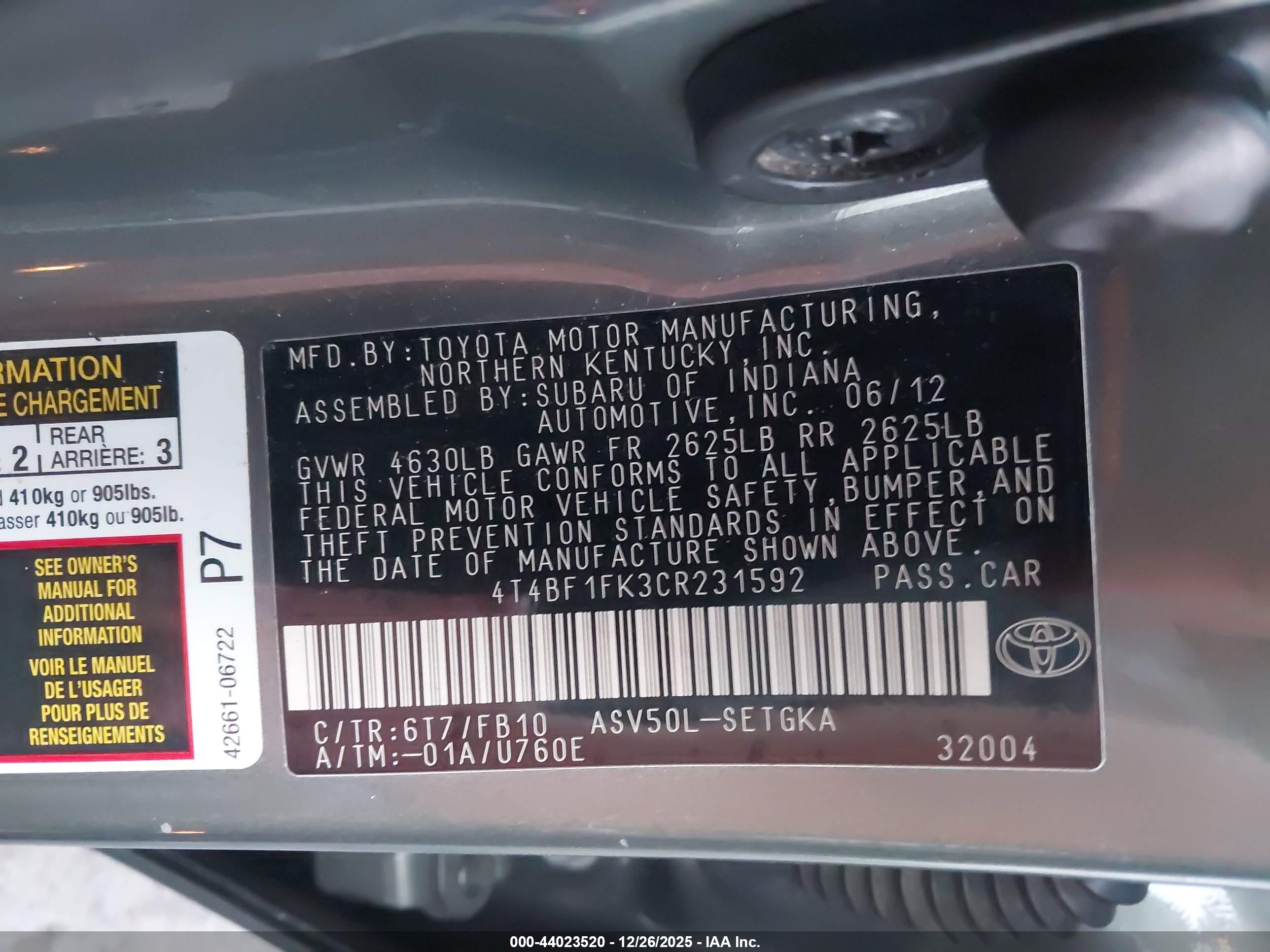 TOYOTA CAMRY image 9