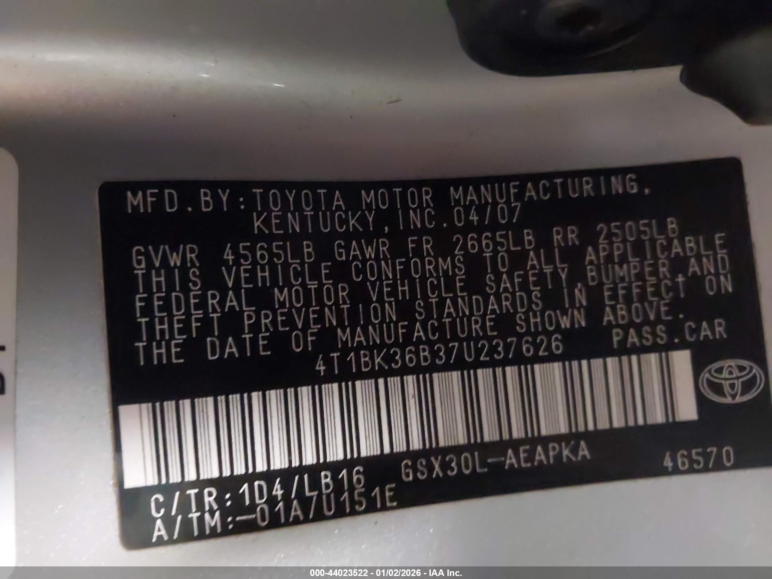 TOYOTA AVALON image 9