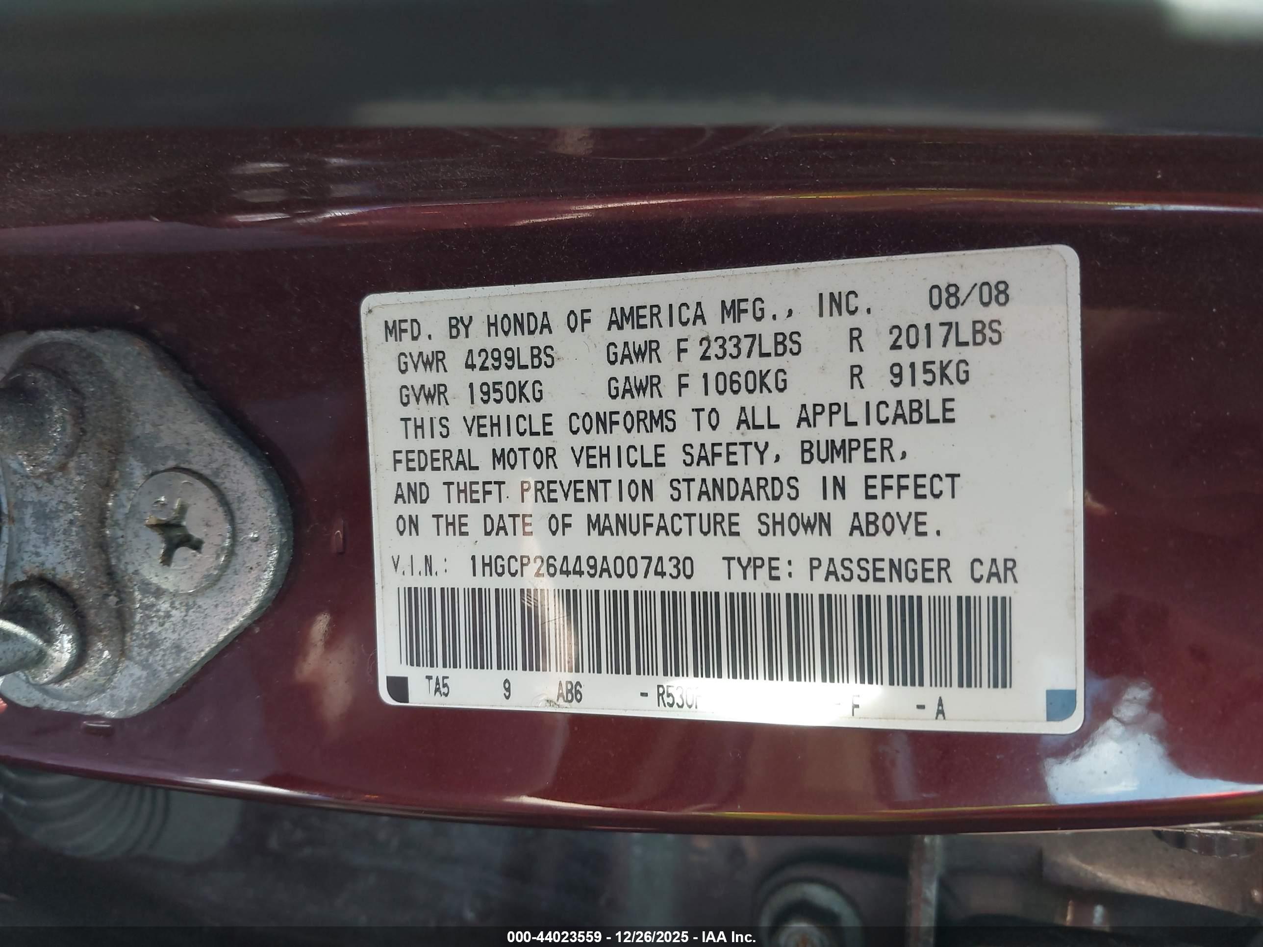 HONDA ACCORD image 9