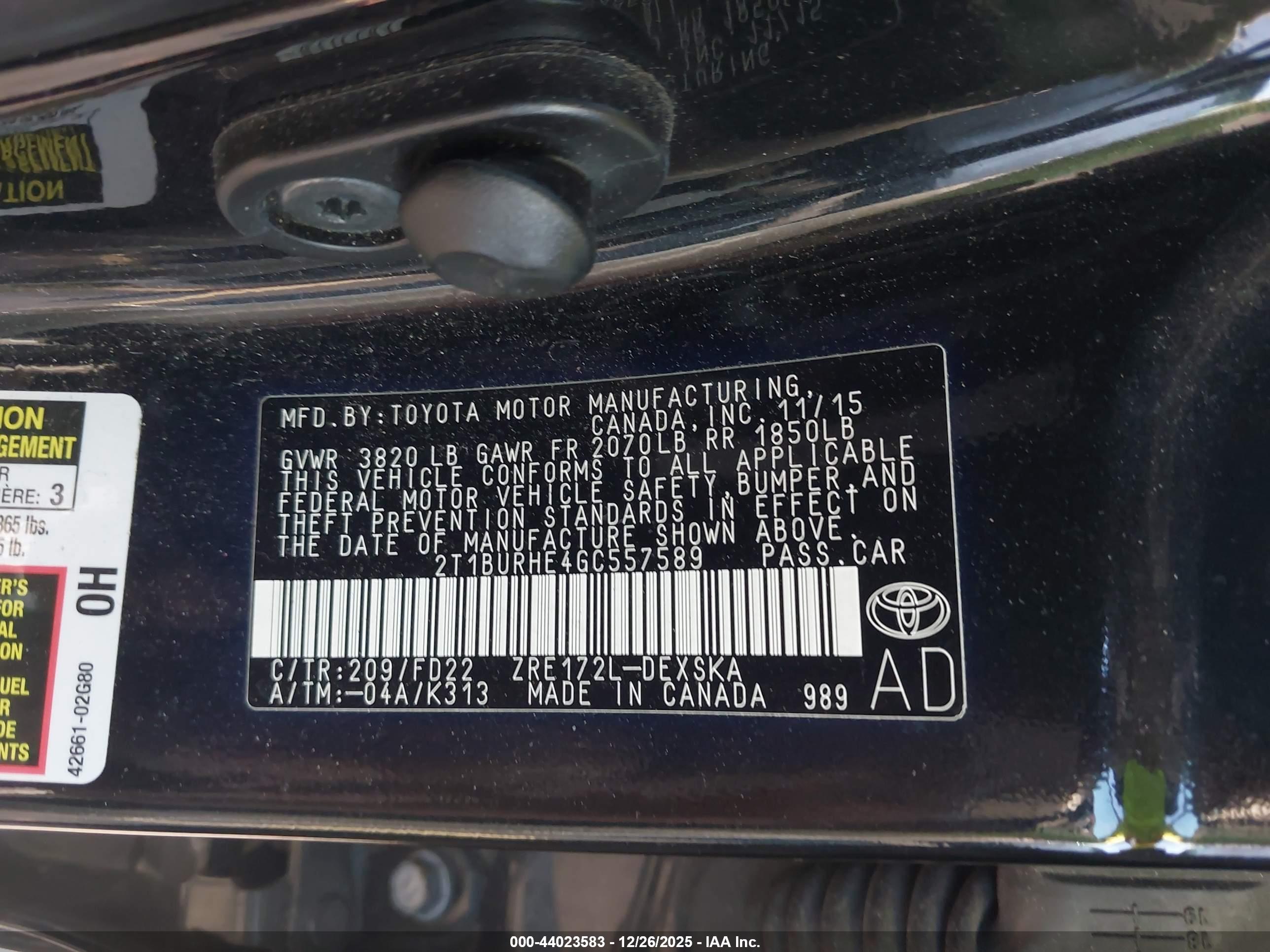 TOYOTA COROLLA image 9