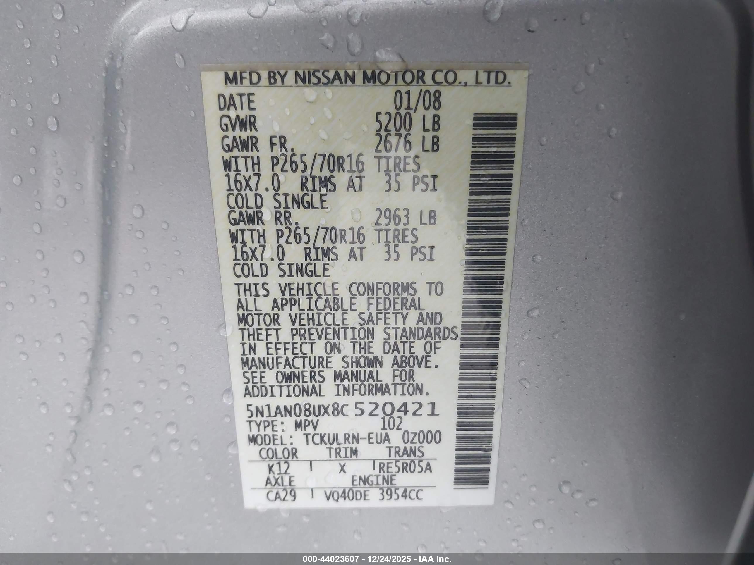 NISSAN XTERRA image 9