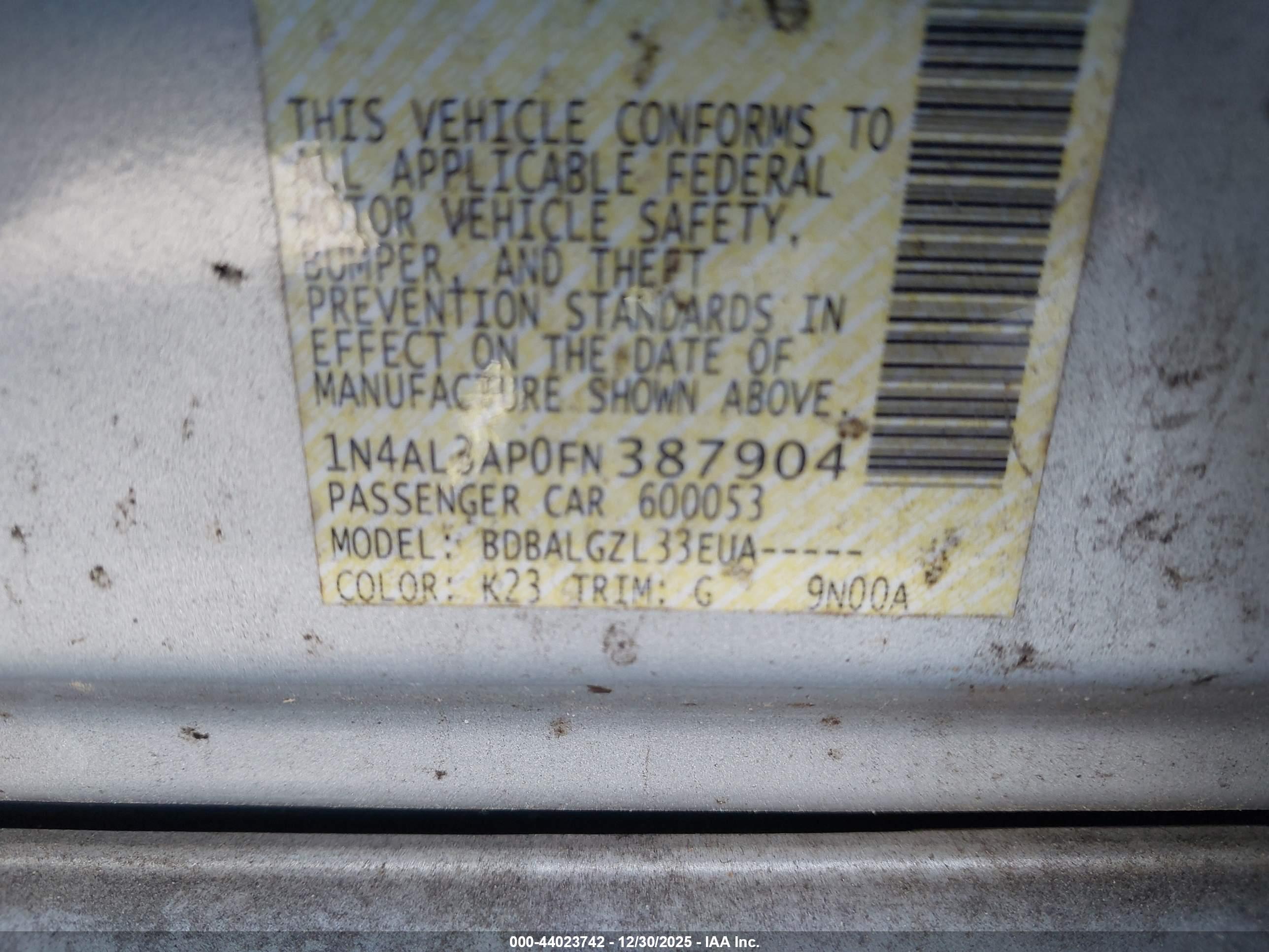 NISSAN ALTIMA image 9