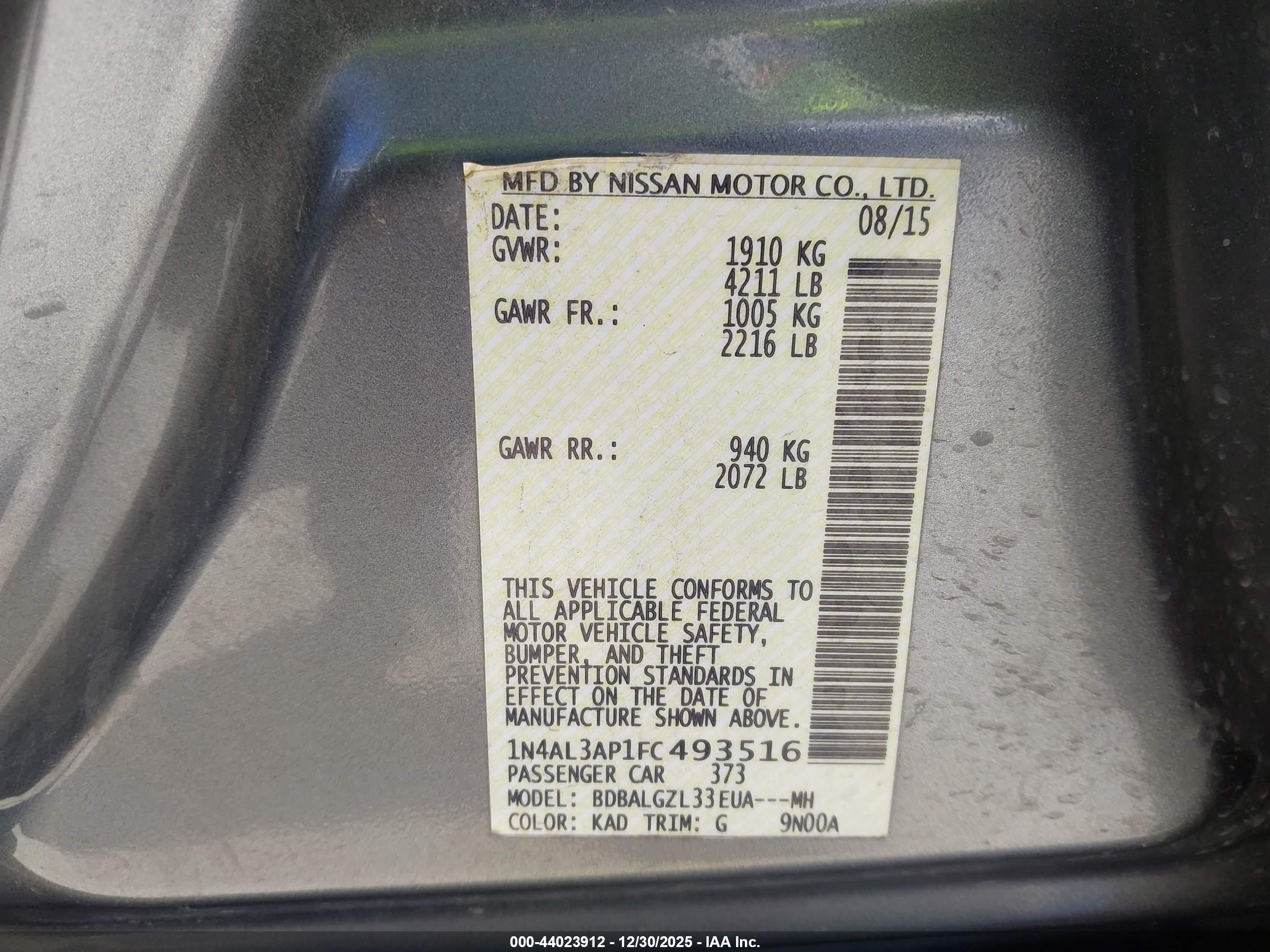 NISSAN ALTIMA image 9
