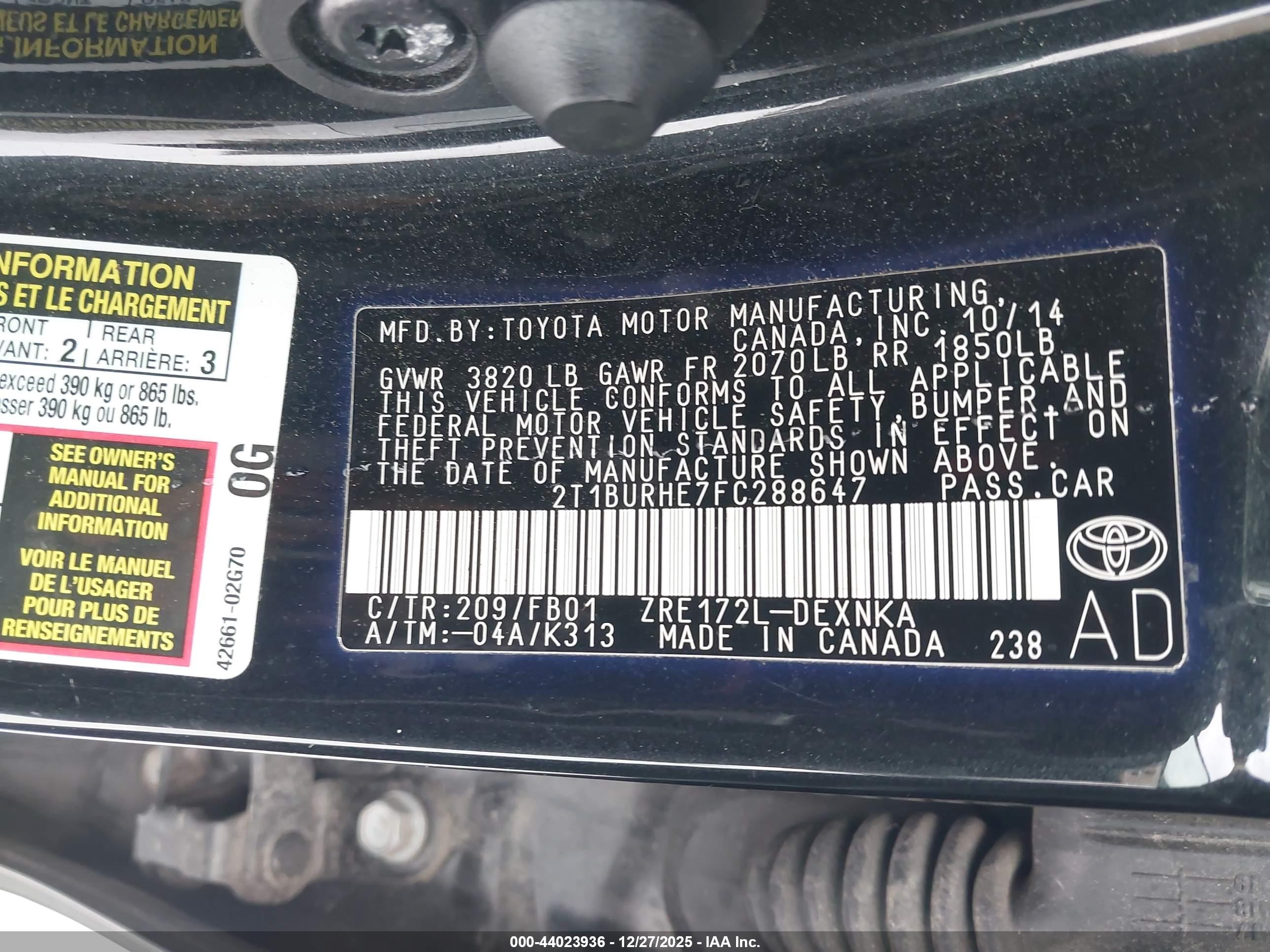 TOYOTA COROLLA image 9