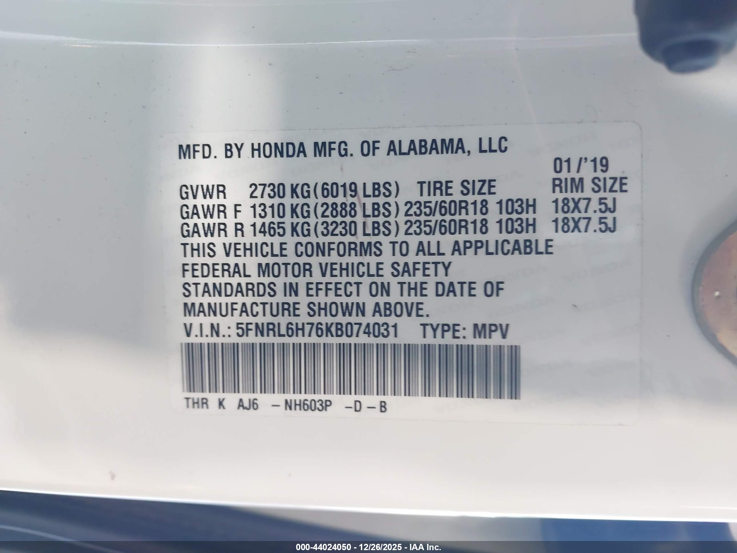 HONDA ODYSSEY image 9