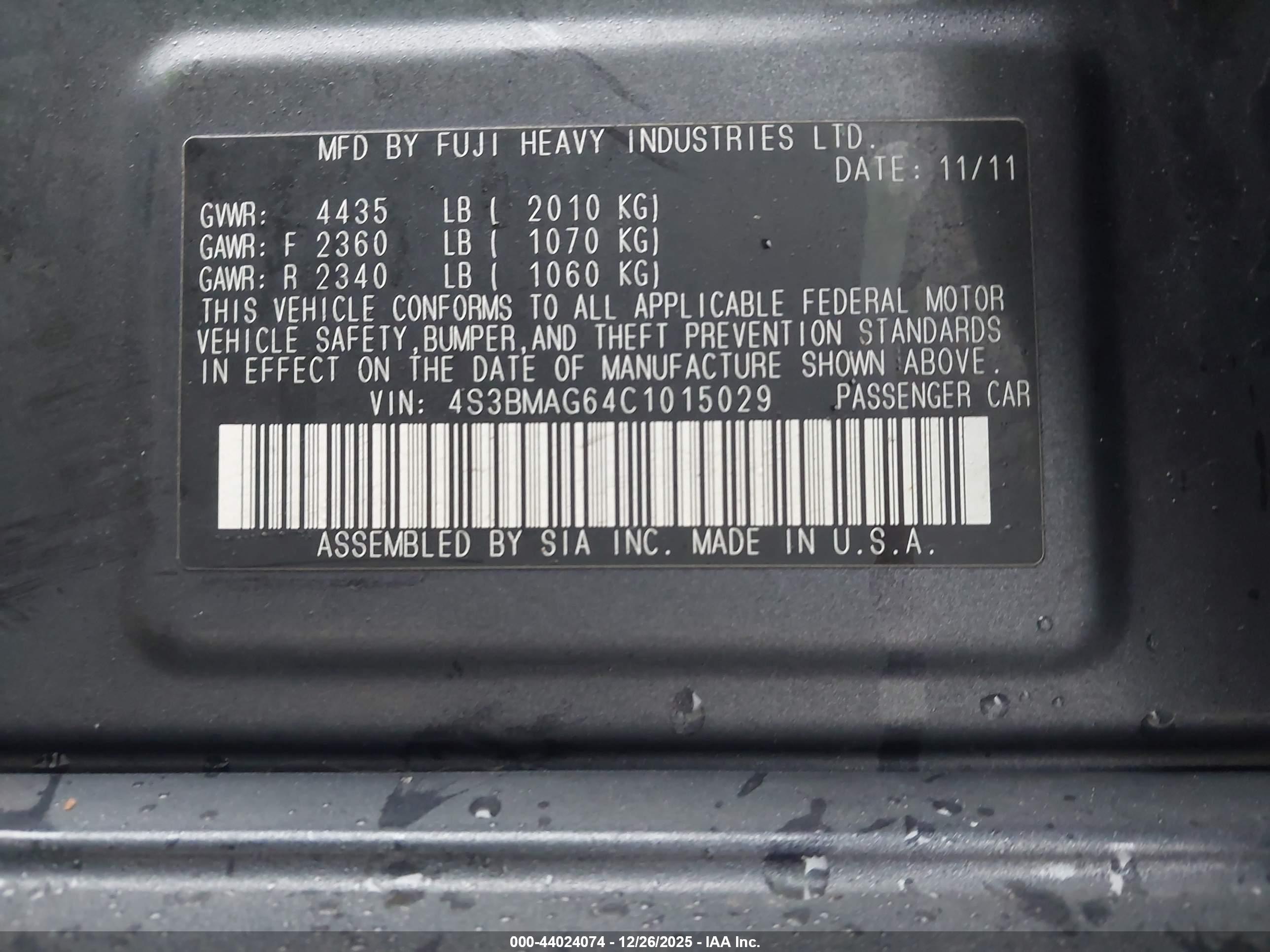 SUBARU LEGACY image 9