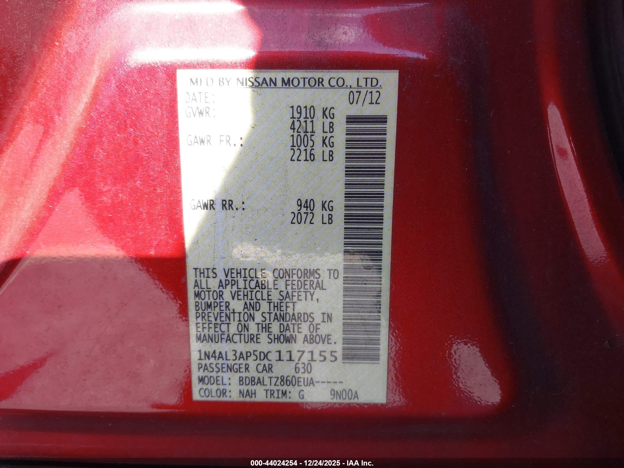 NISSAN ALTIMA image 9