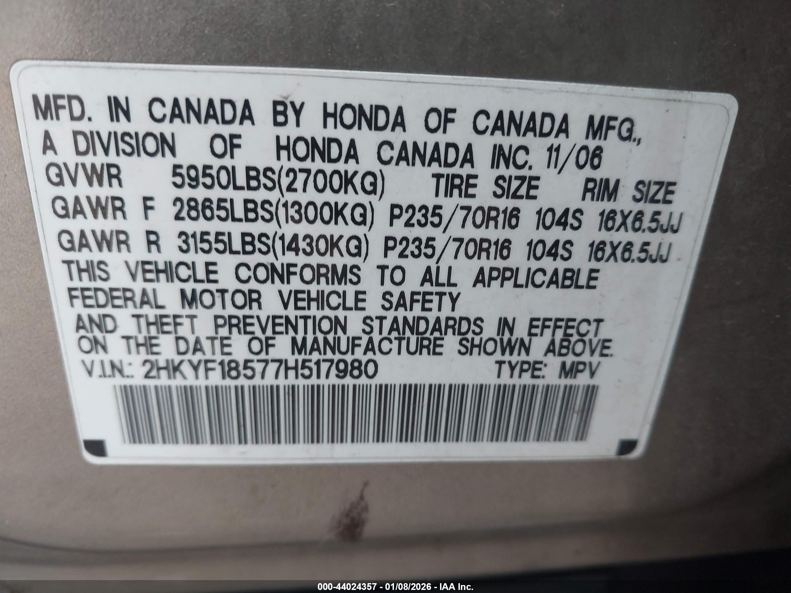 HONDA PILOT image 9