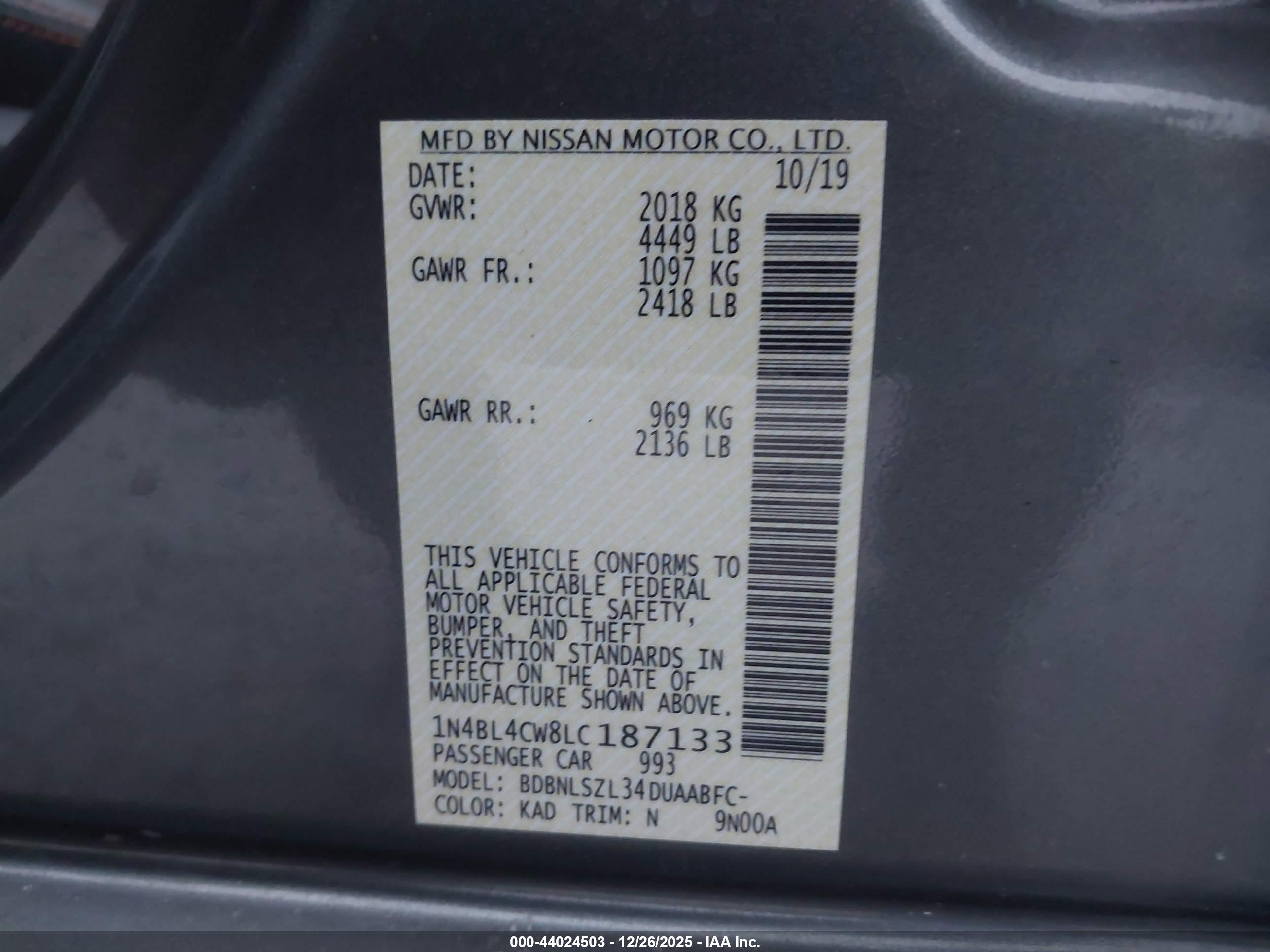 NISSAN ALTIMA image 9