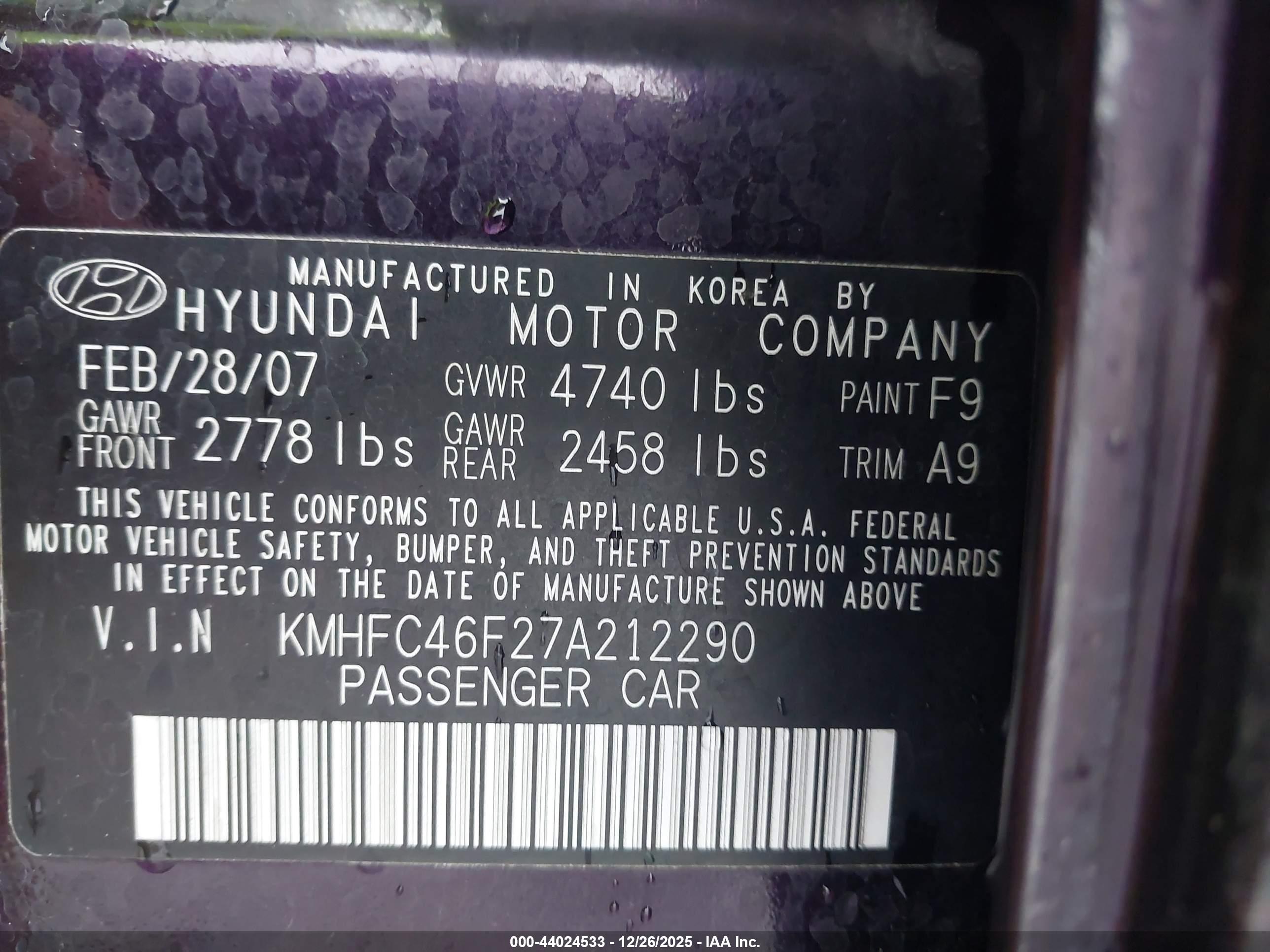 HYUNDAI AZERA image 9