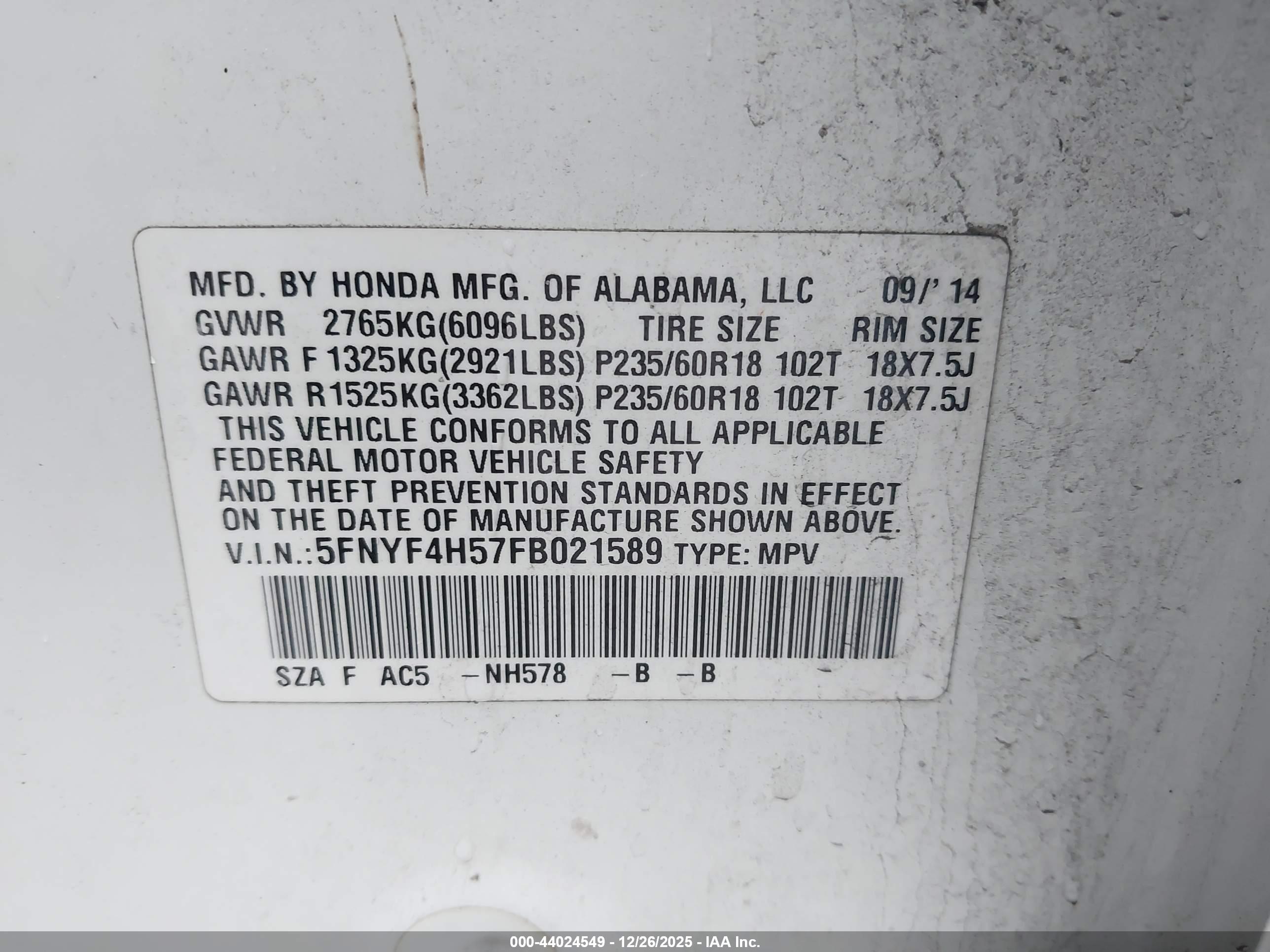 HONDA PILOT image 9