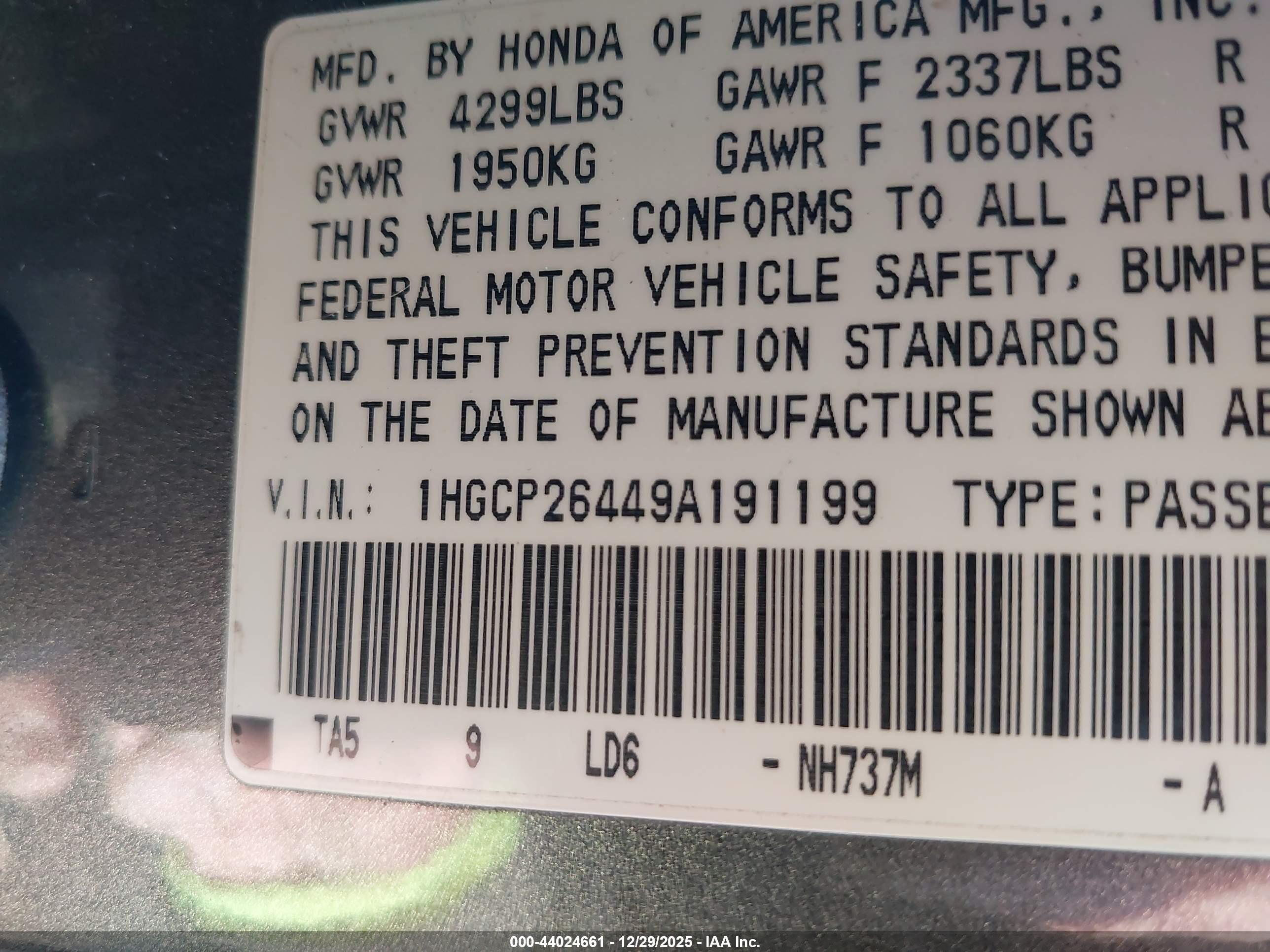 HONDA ACCORD image 9