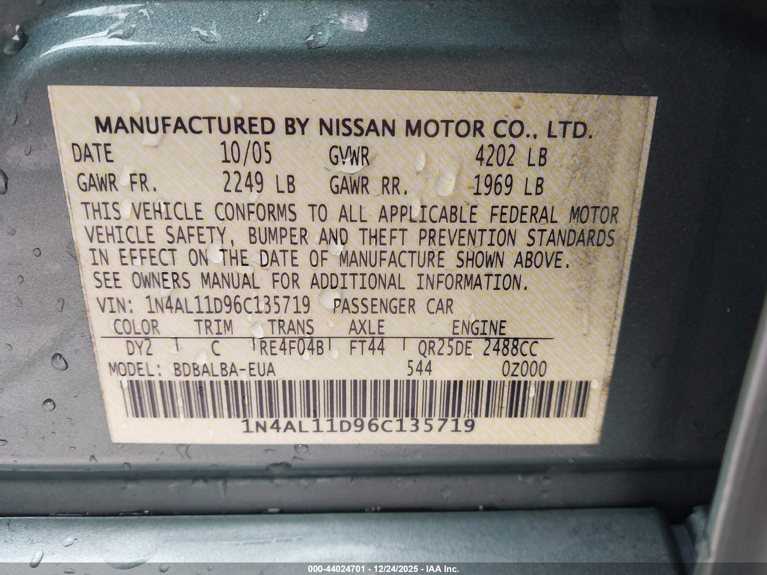 NISSAN ALTIMA image 9