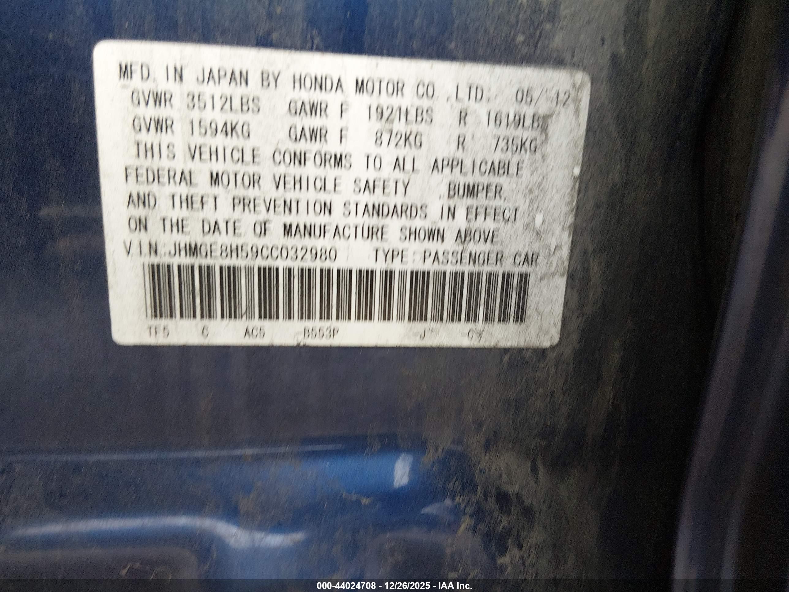 HONDA FIT image 9