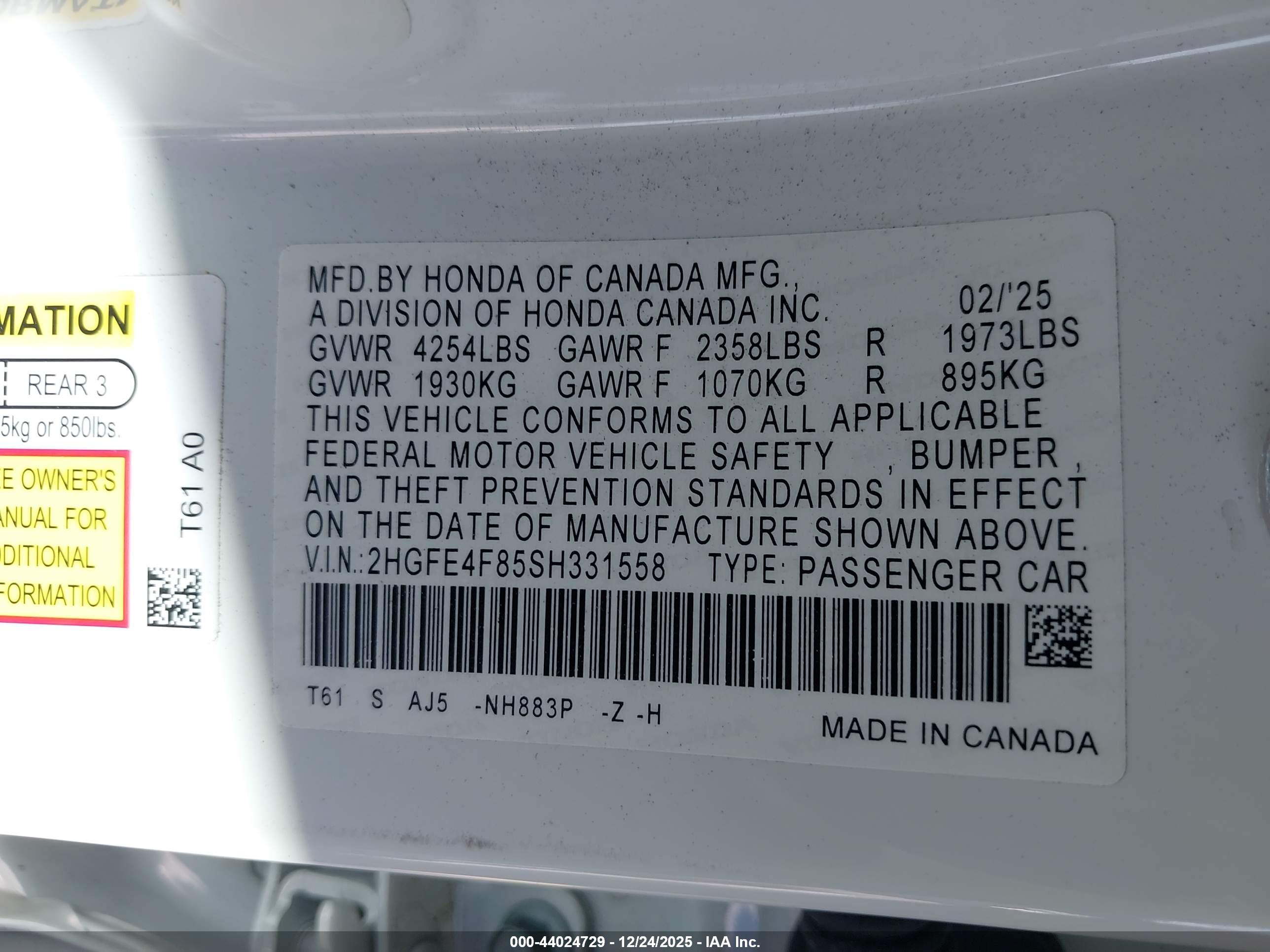 HONDA CIVIC image 9