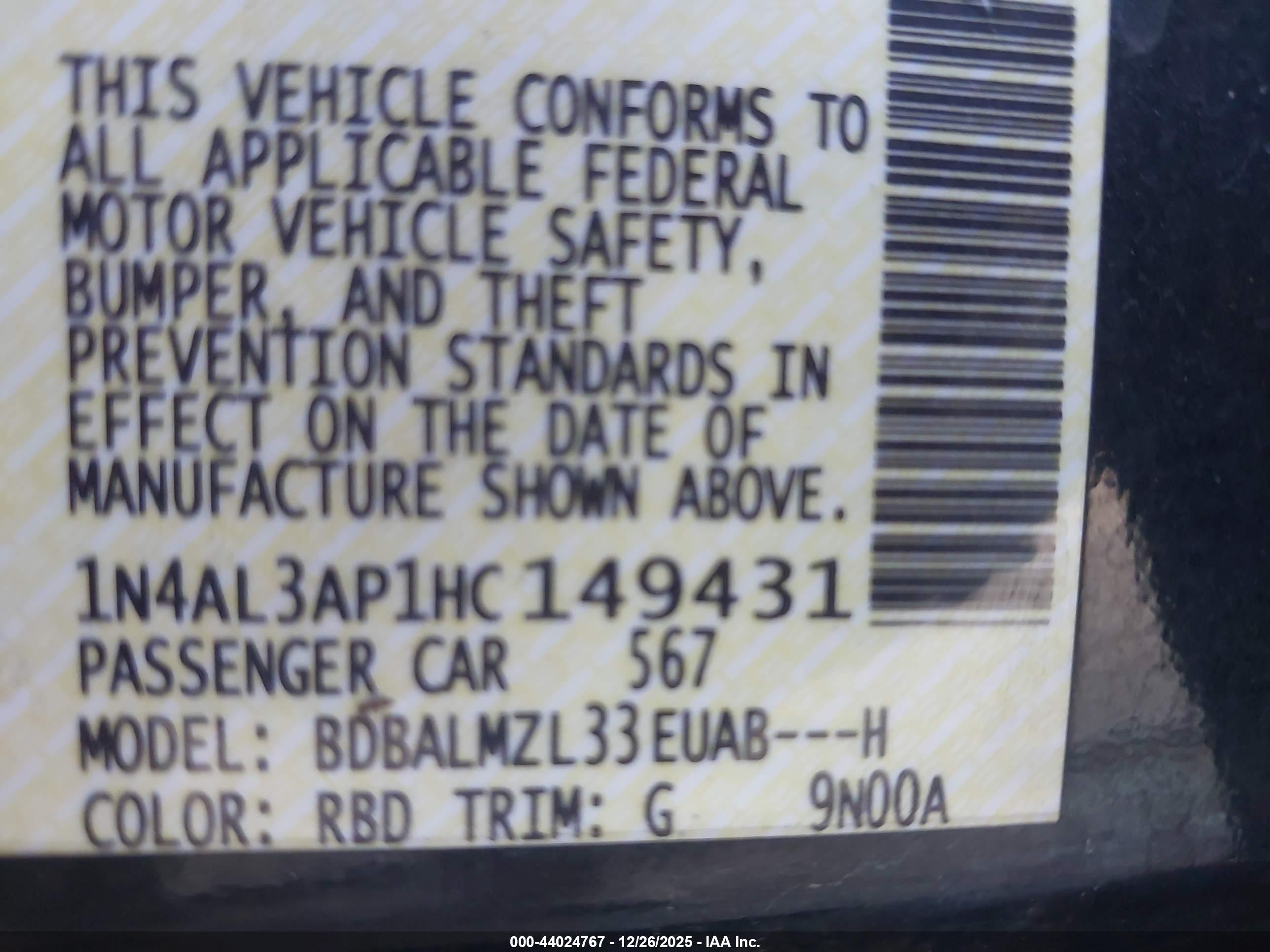 NISSAN ALTIMA image 9