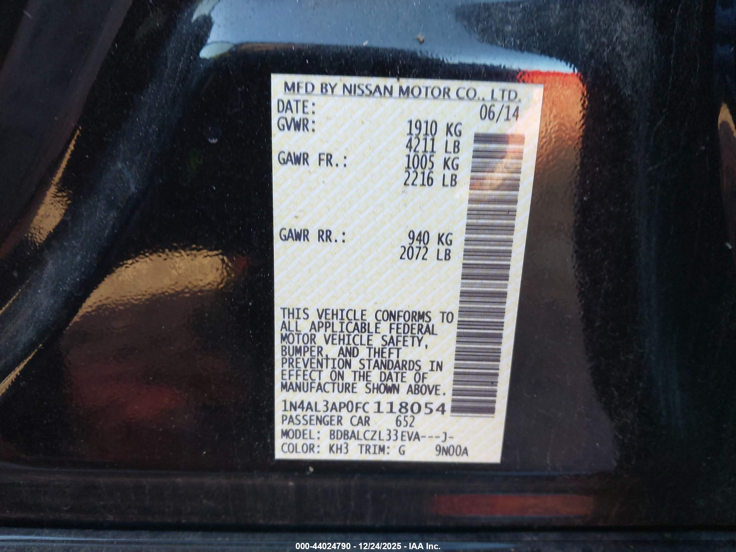 NISSAN ALTIMA image 9