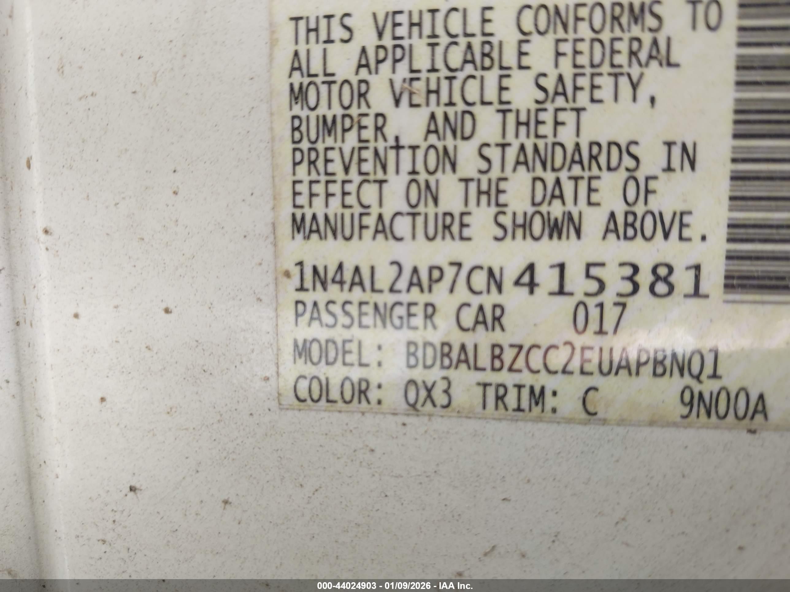 NISSAN ALTIMA image 9