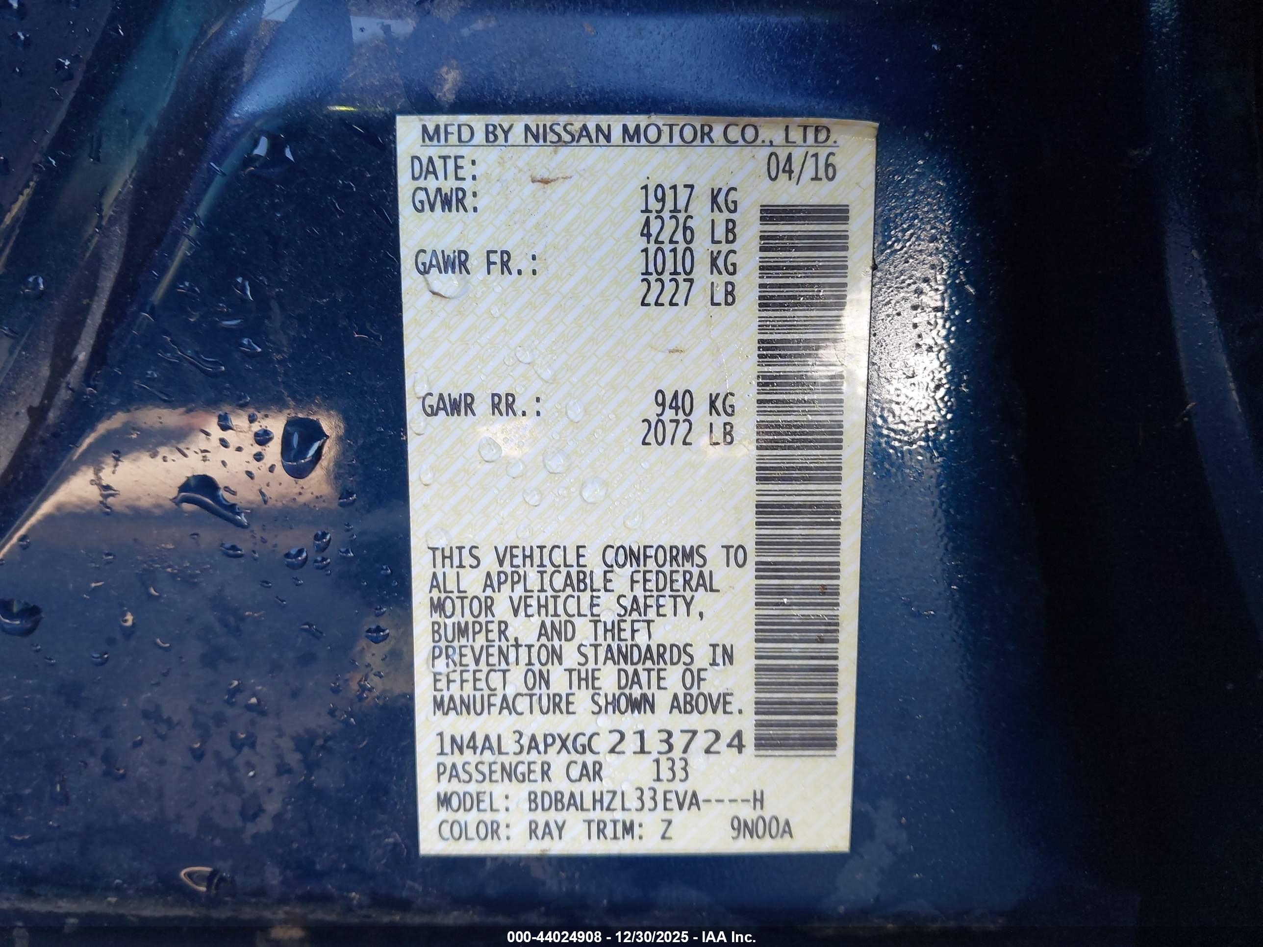 NISSAN ALTIMA image 9