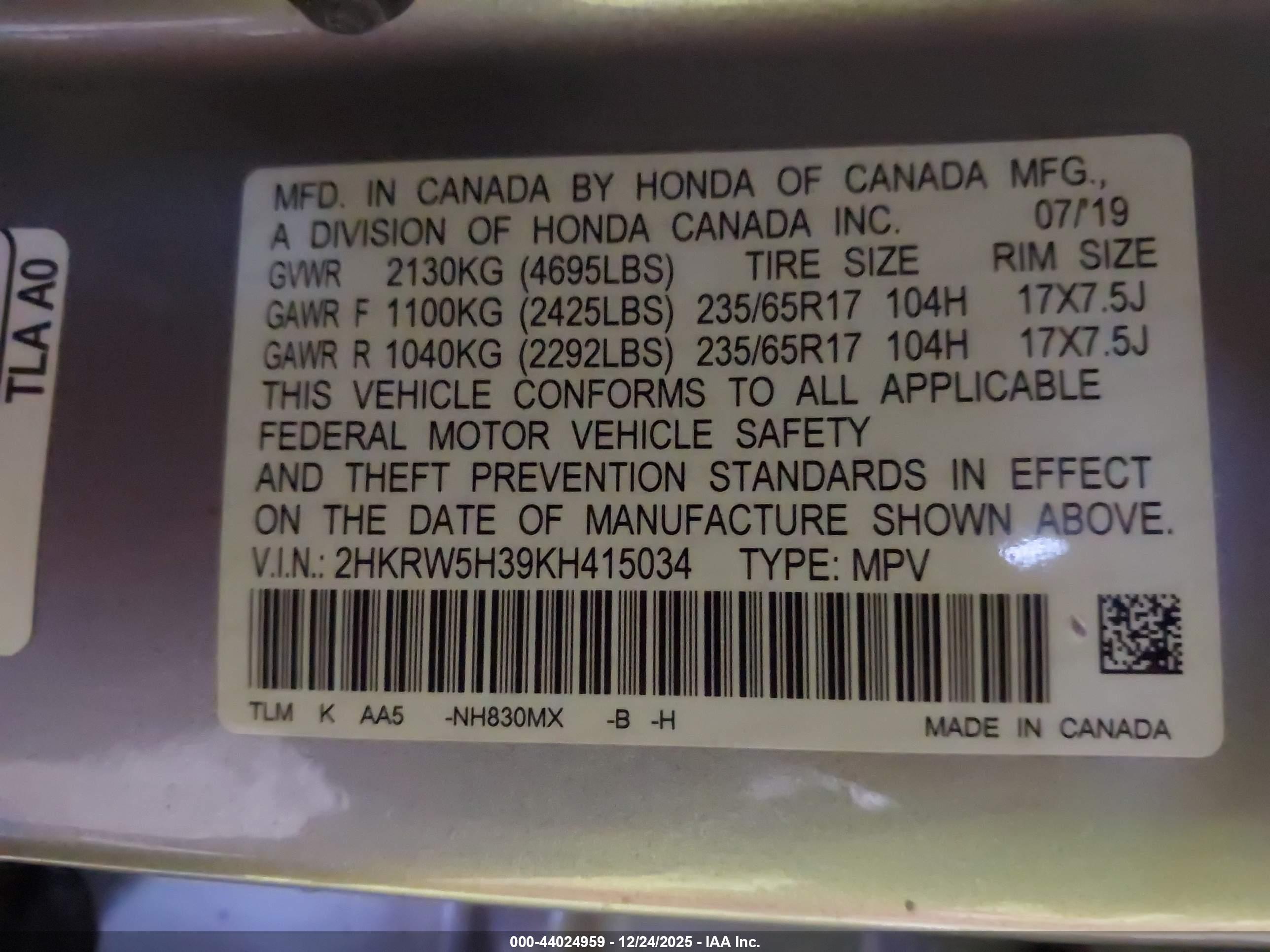 HONDA CR-V image 9