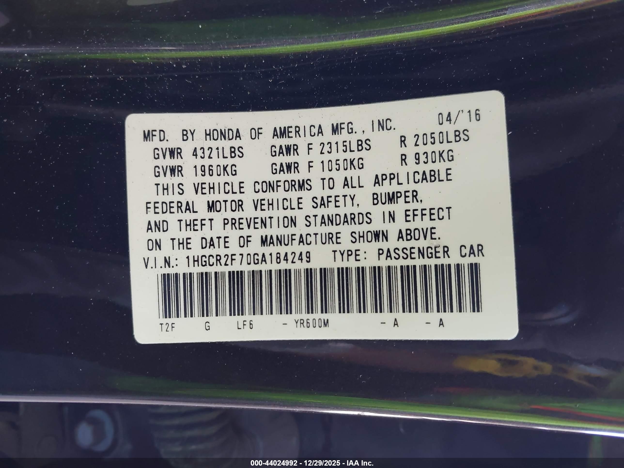 HONDA ACCORD image 9