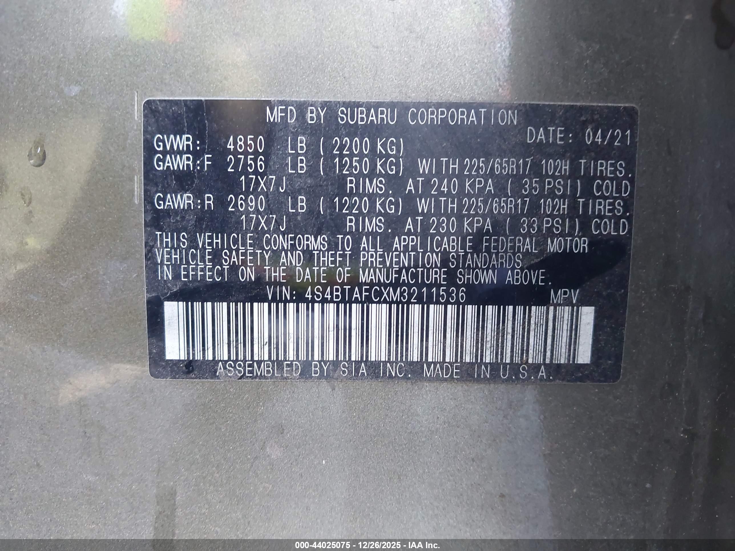 SUBARU OUTBACK image 9