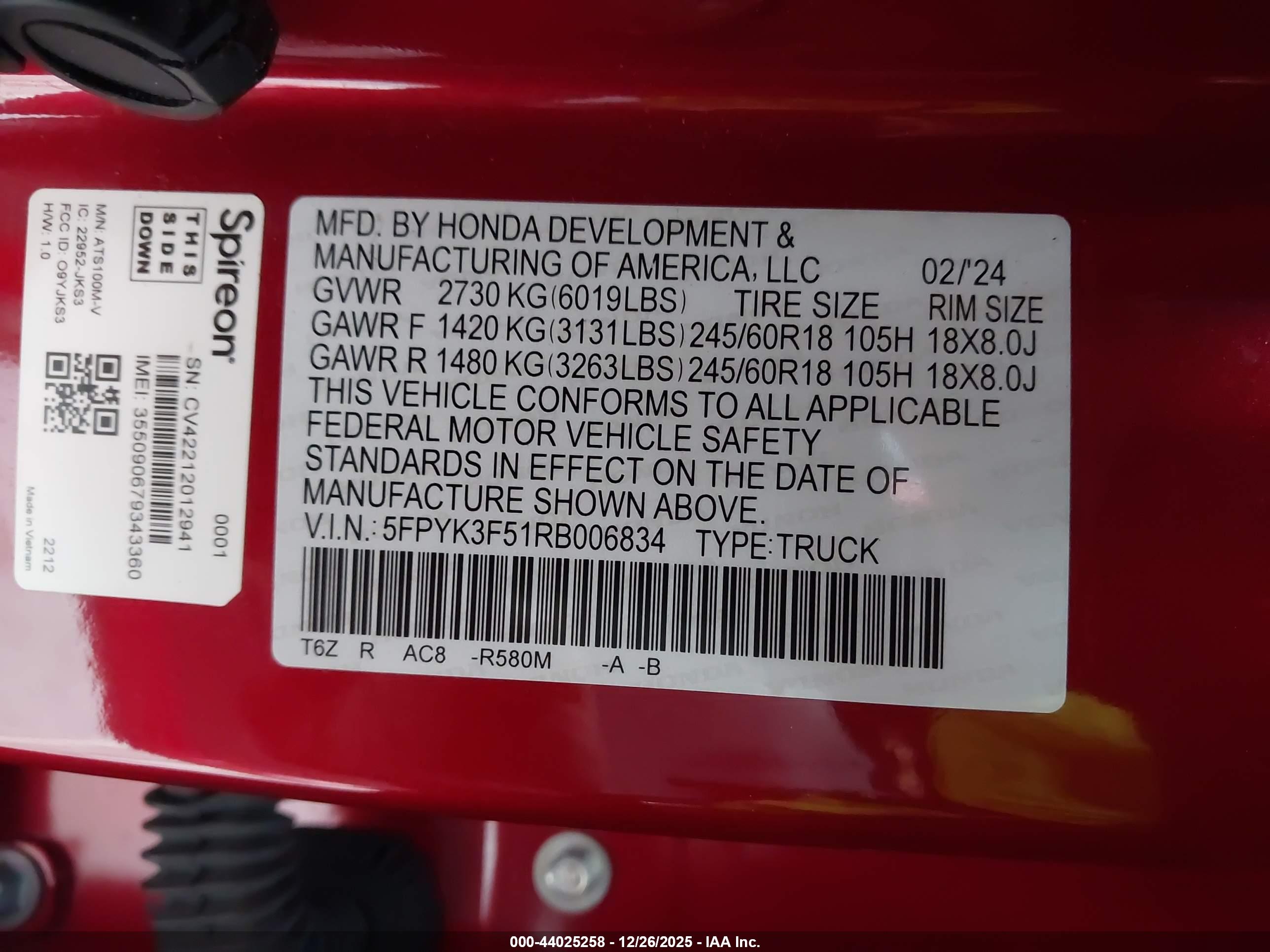 HONDA RIDGELINE image 9