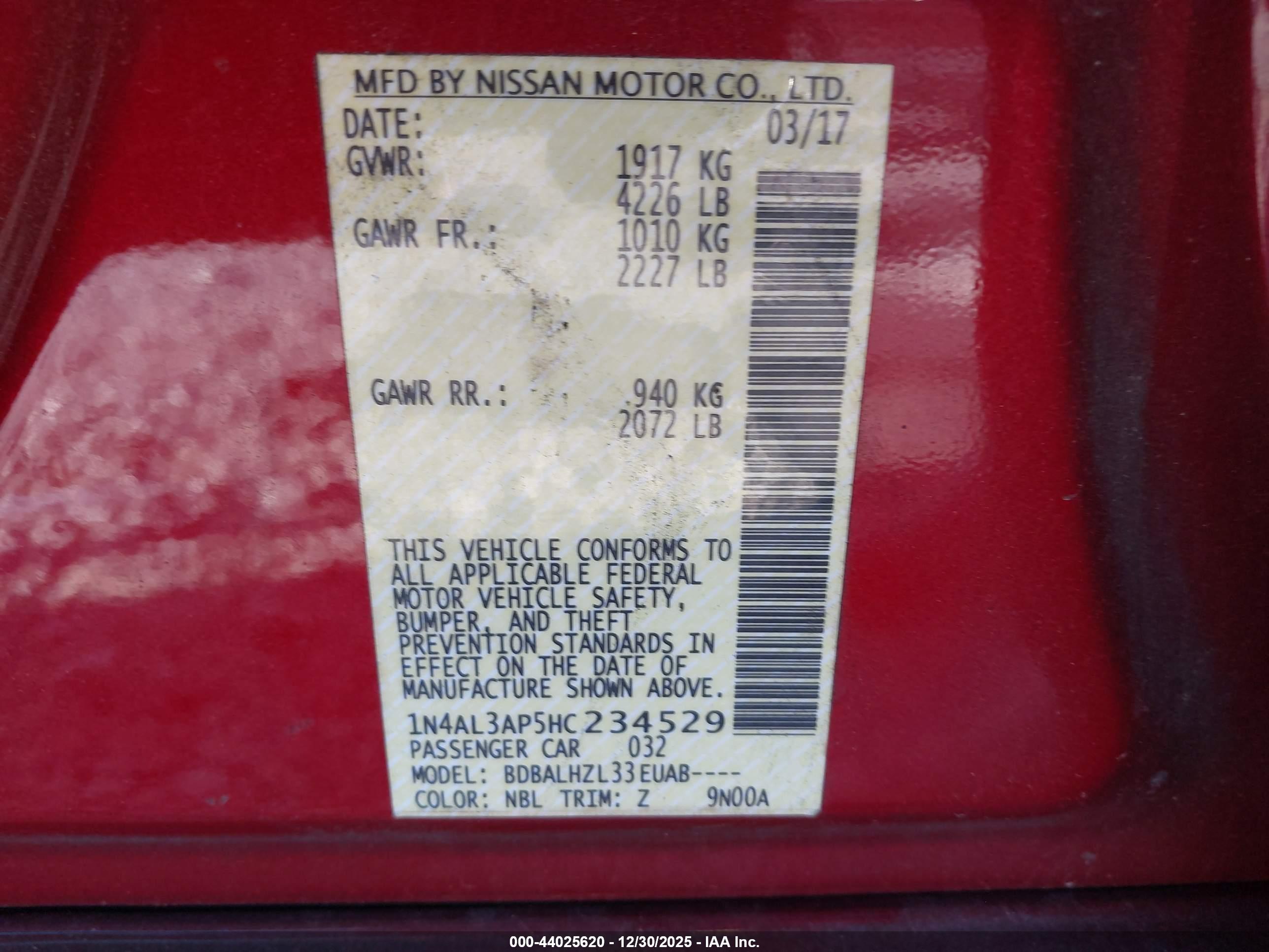 NISSAN ALTIMA image 9