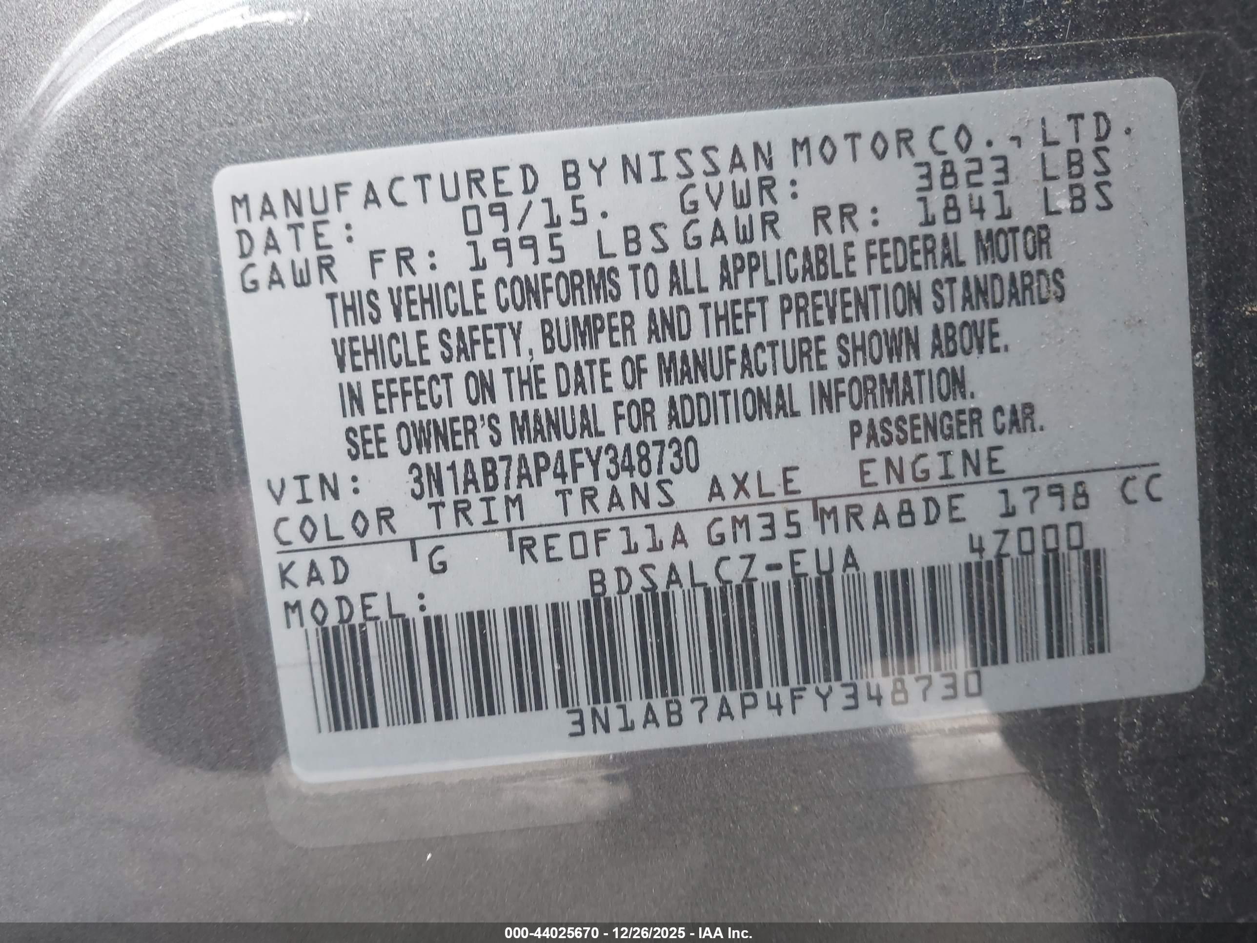 NISSAN SENTRA image 9