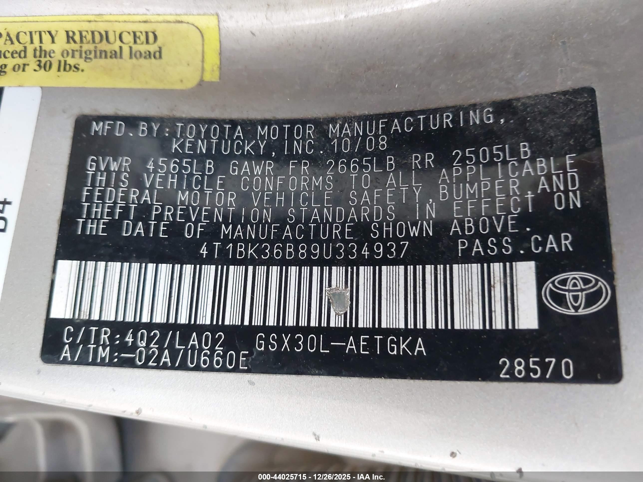 TOYOTA AVALON image 9