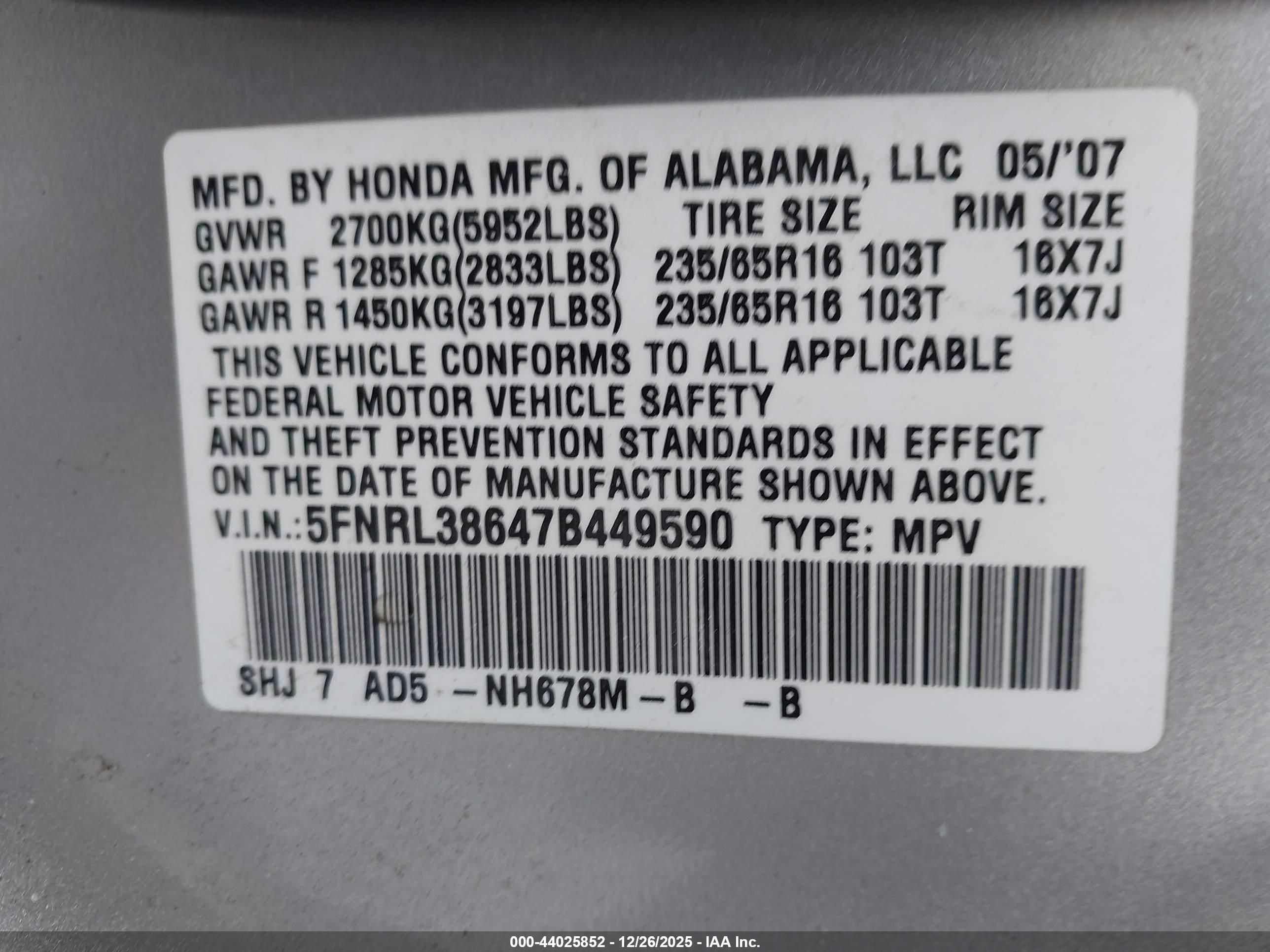 HONDA ODYSSEY image 9