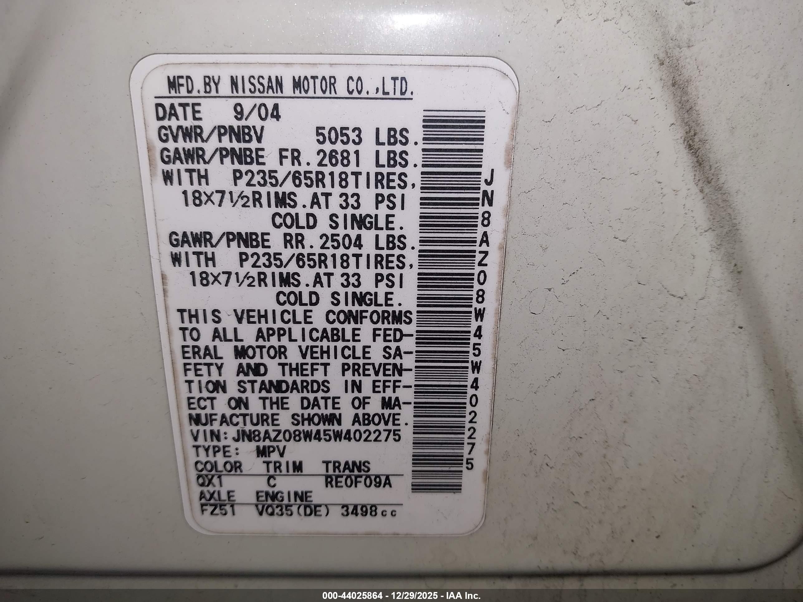 NISSAN MURANO image 9