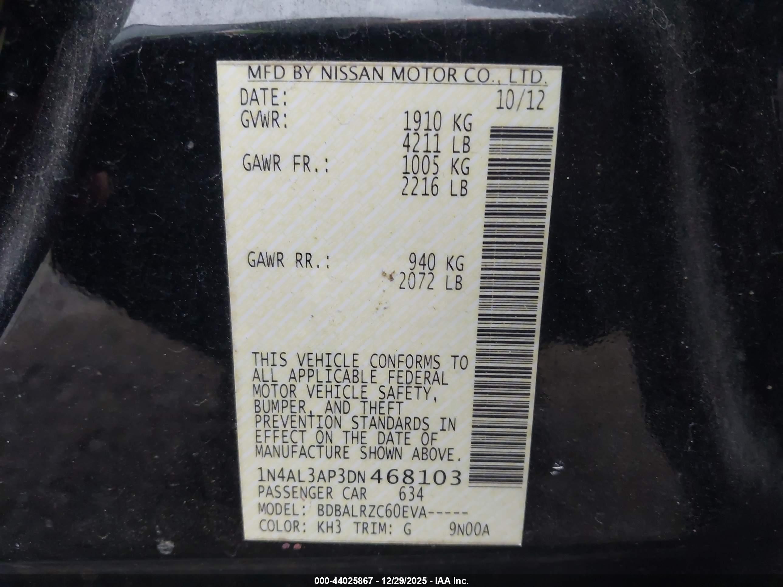 NISSAN ALTIMA image 9