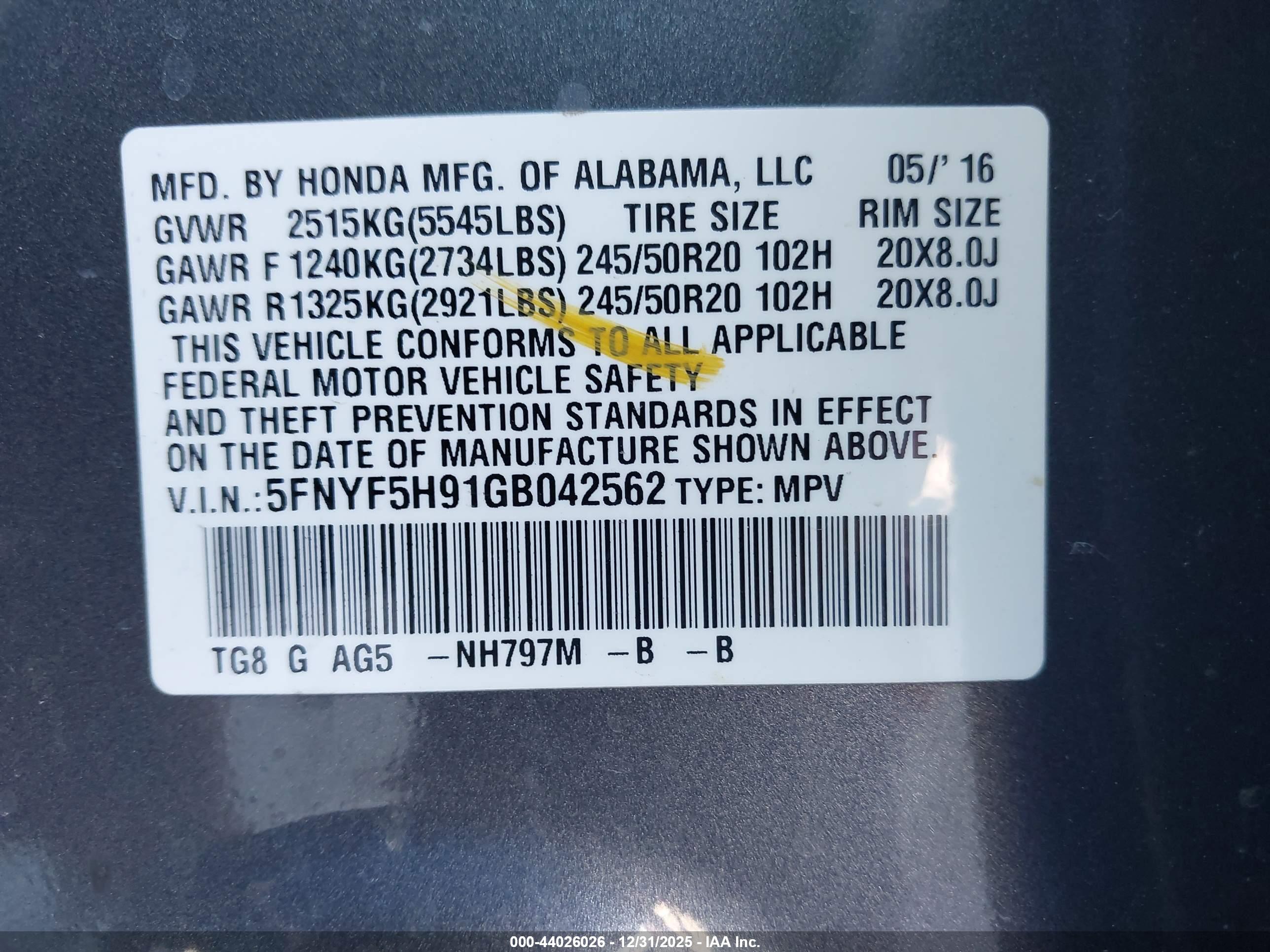 HONDA PILOT image 9