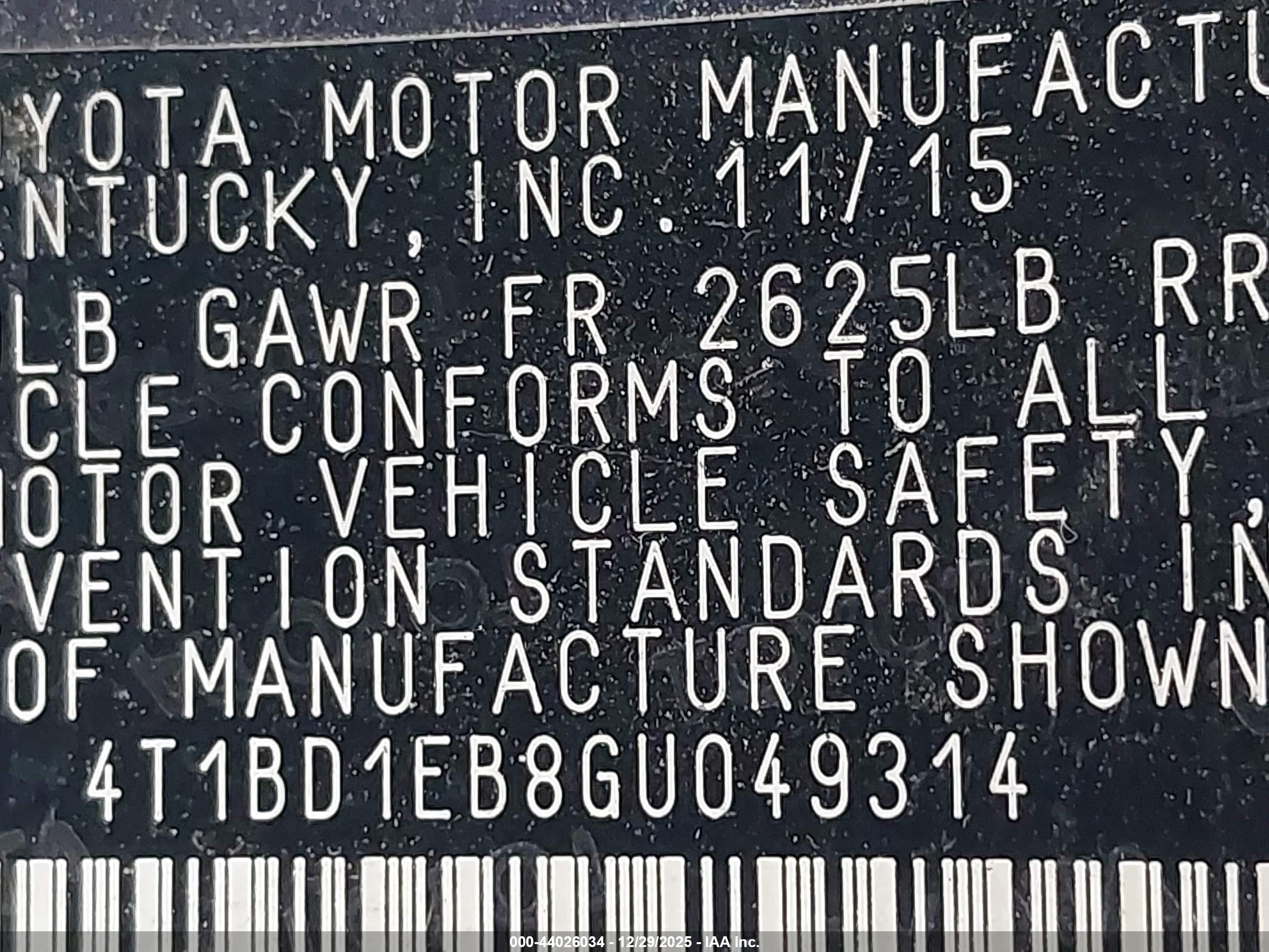 TOYOTA AVALON image 9
