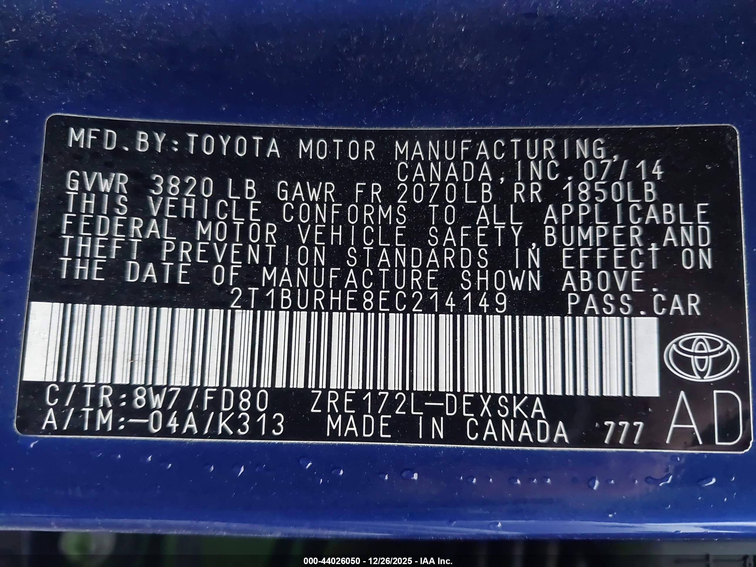 TOYOTA COROLLA image 9