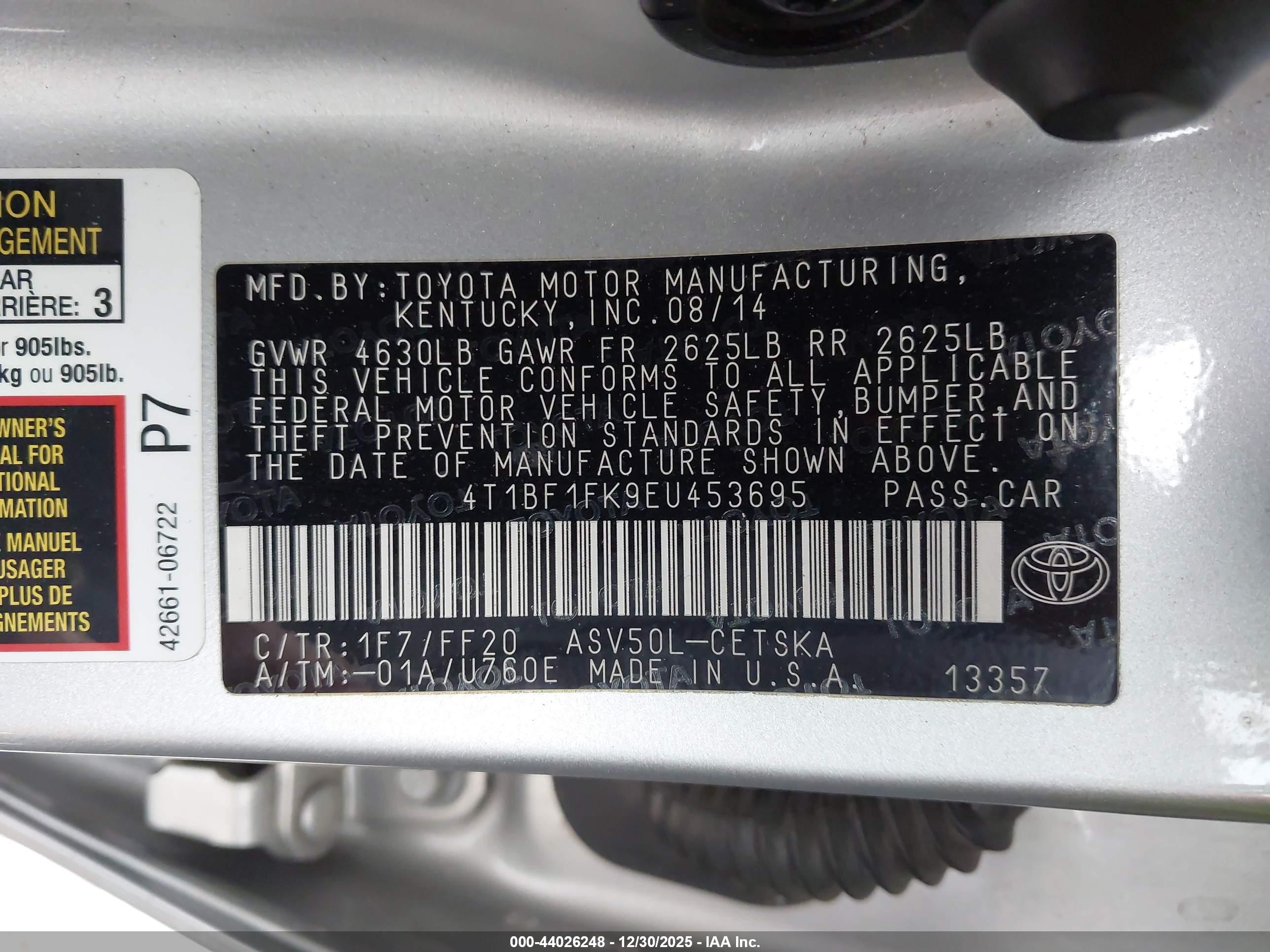 TOYOTA CAMRY image 9